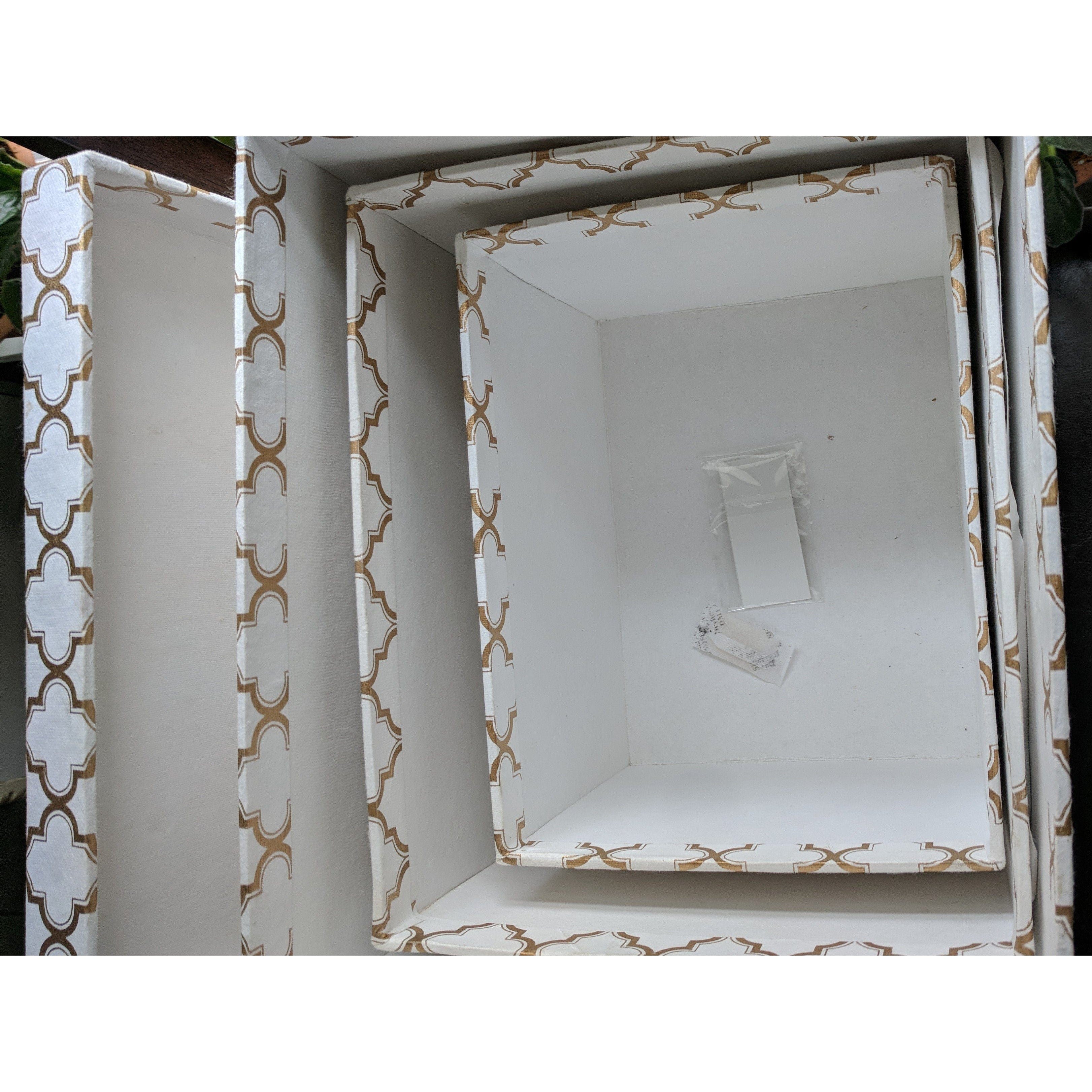 Heavy Duty Office Storage Boxes with Lids-Set of 3 Upcycled Cloth Scrap Boxes、mySite、g9winljtr