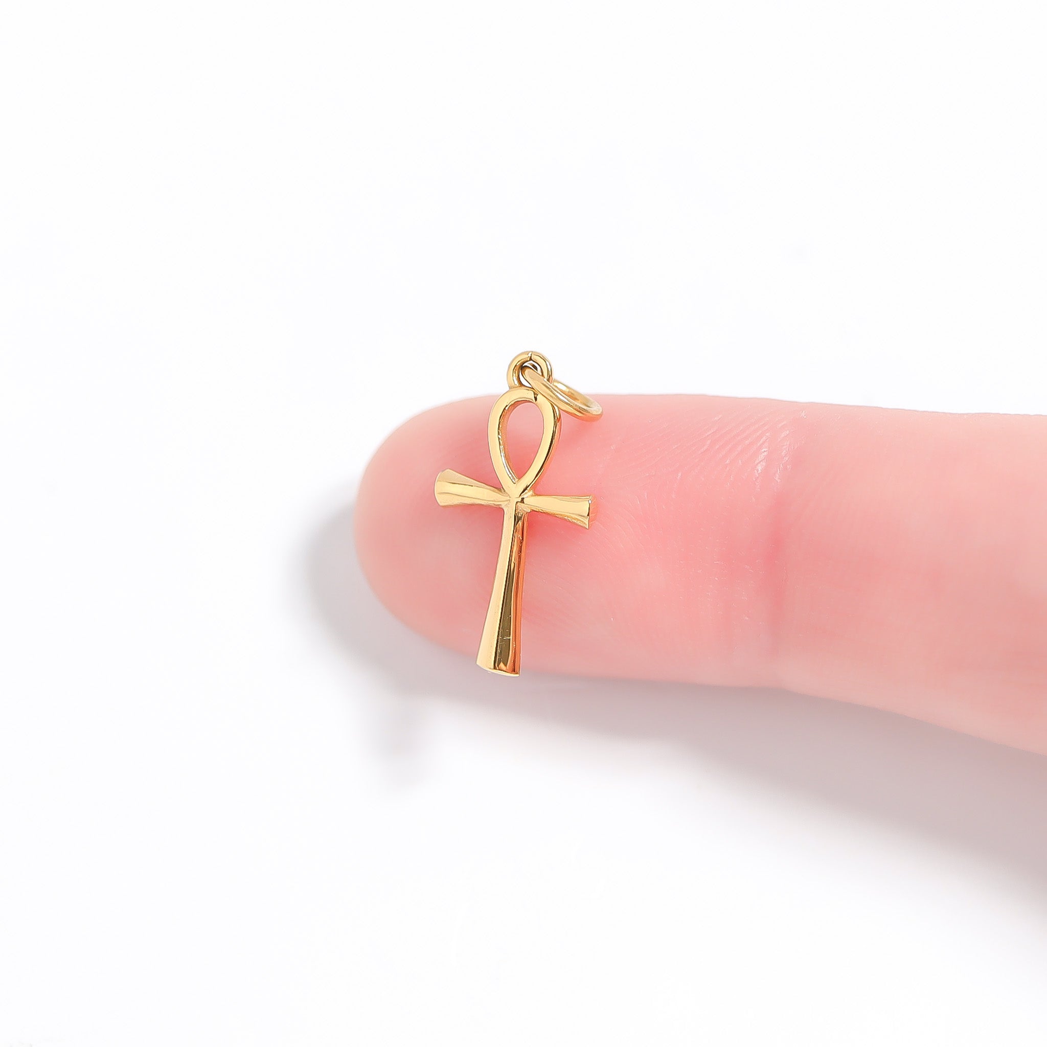 18K Gold PVD Stainless Steel Small Ankh Charm / PDL0257、mySite、dreamappss