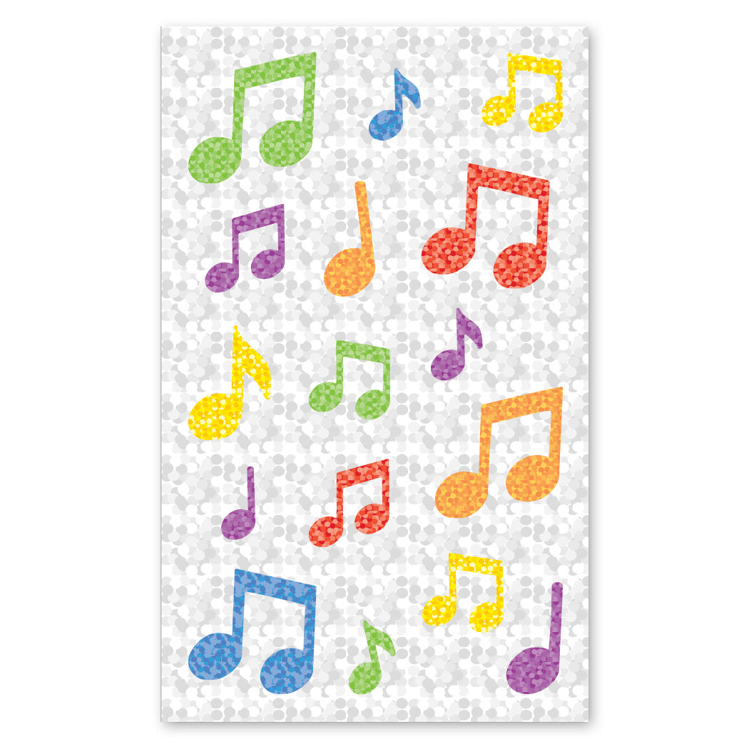  Sparkle Music Notes Stickers, Multicolor、mySite、ghnorth