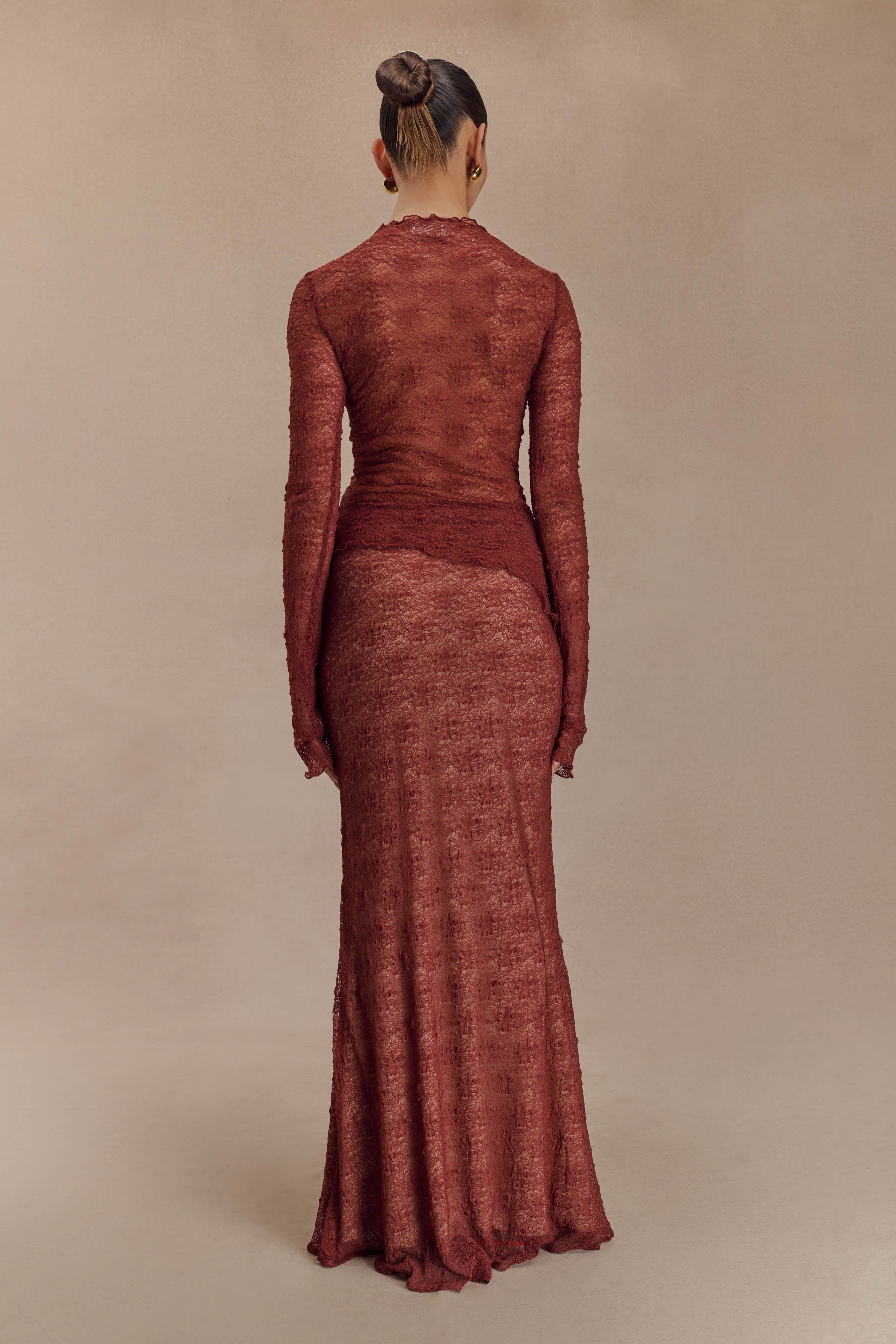 Robyn Sheer Lace Maxi Skirt - Chilli、mySite、solidvoid