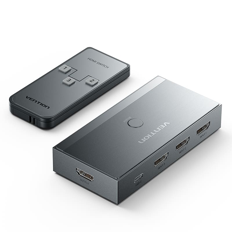 Vention 3 In 1 Out 8K HDMI Switcher Gray Aluminium Alloy Type、mySite、fannypackpong