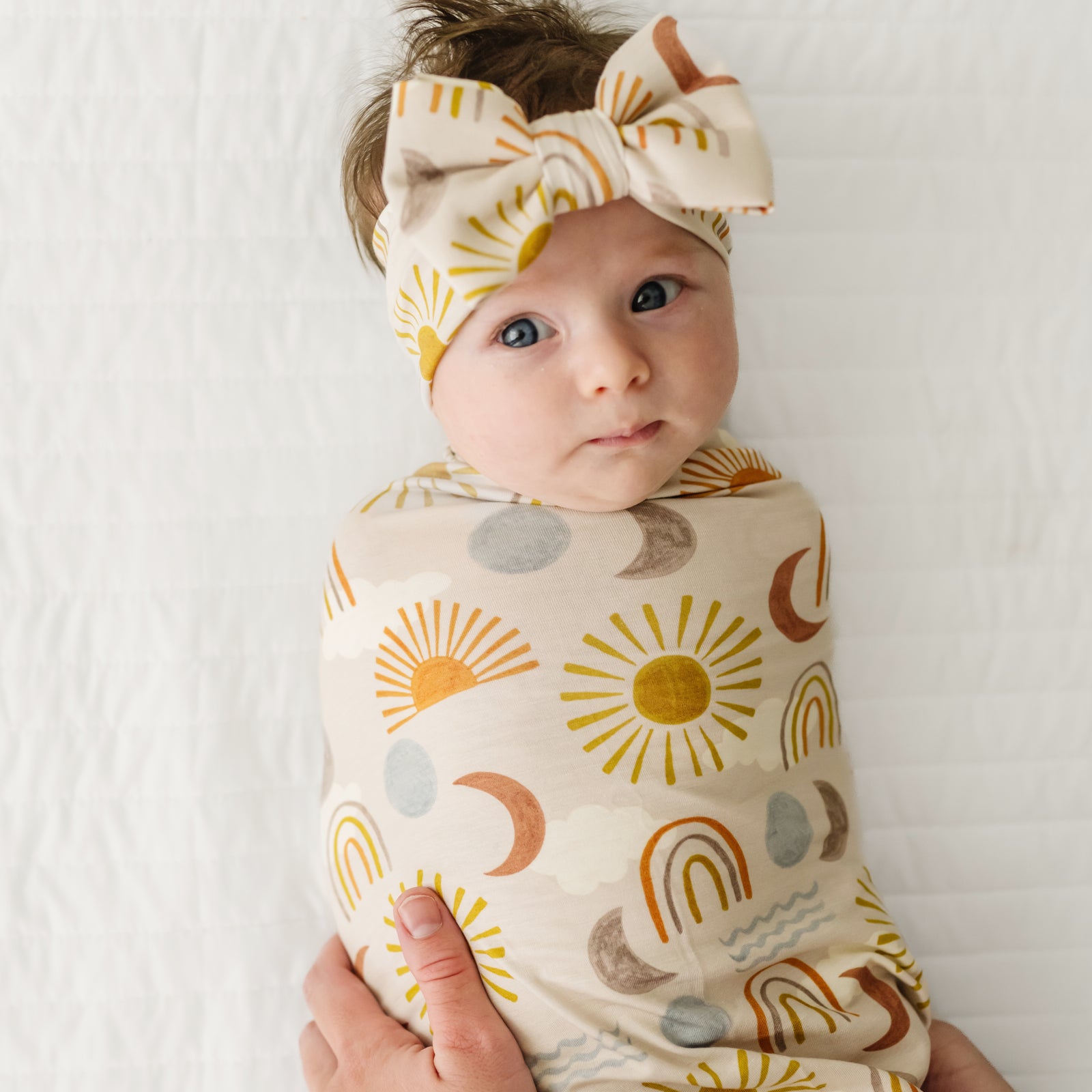 Desert Sunrise Swaddle & Luxe Bow Headband Set、mySite、g9winljtr