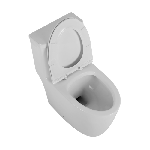 1.1/1.6 GPF Elongated Comfort Height Floor Mounted One-Piece Toilet, CUPC Certified, WaterSense Cetified, Ceramic, White Color, Soft Close Seat、、xpatfood