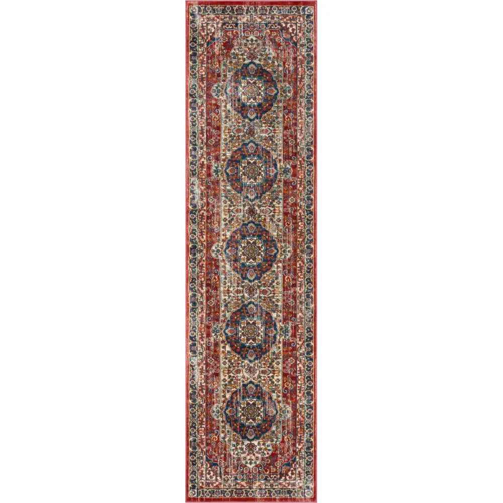 Alisha Crimson Traditional Medallion Distressed Rug、mySite、gigharbornorthrealestate