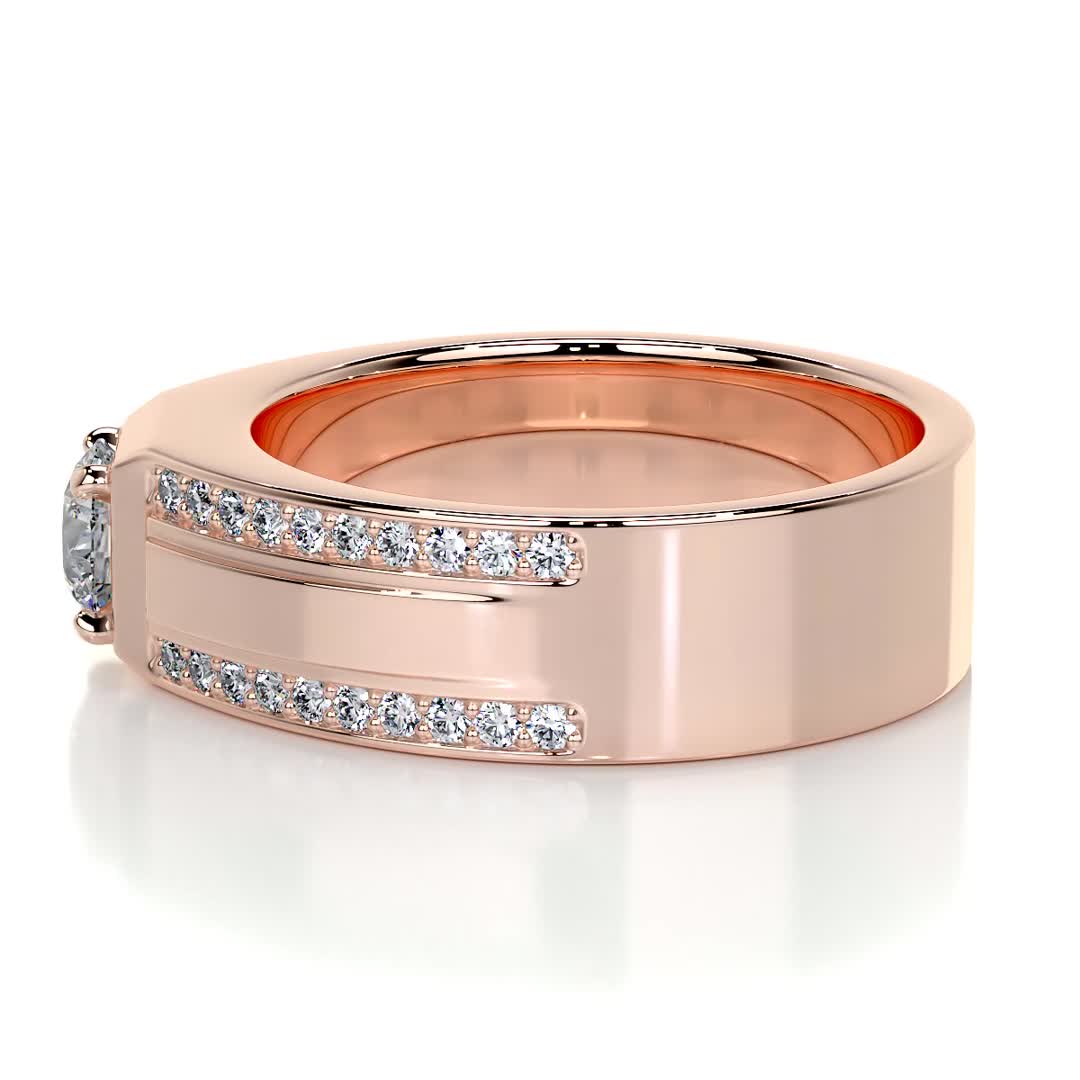 Raquel Lab Grown Diamond Wedding Band (1.25 Carat) -14K Rose Gold、mySite、hinf8tx79