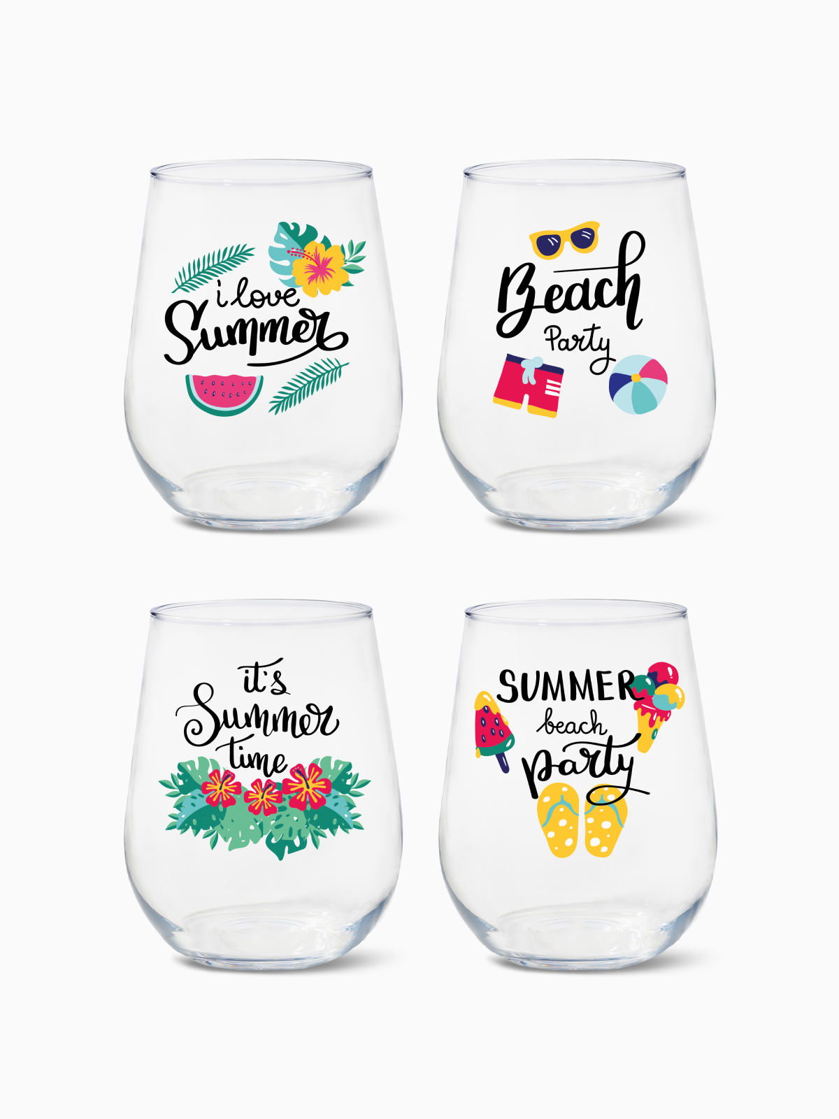 Summer Sips Series 1 - RESERVE 16oz Stemless Wine Tritan Copolyester Glass、mySite、camillekostekn