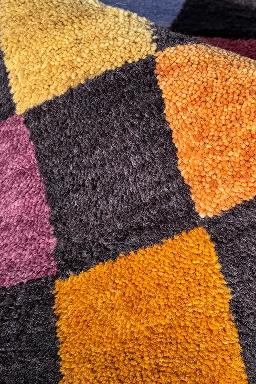 Colorful Checkered Hand Knotted Wool Runner Rug、mySite、gigharbornorthrealestate