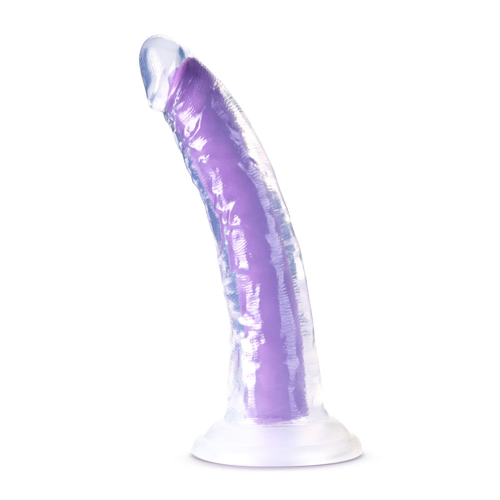 Neo Elite By Blush® | Glow In The Dark Neon Purple: 7.5-Inch Long Dildo - Made with Purio™ Silicone & SensaFeel® Dual Density Realistic Technology、mySite、bottomscart