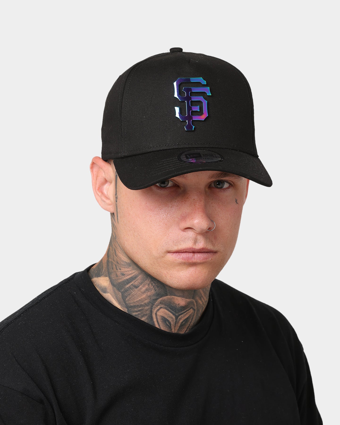 New Era San Francisco Giants 'Metal Badge' 9FORTY K-Frame Snapback Black/Iridescent、mySite、zt4zffjzw