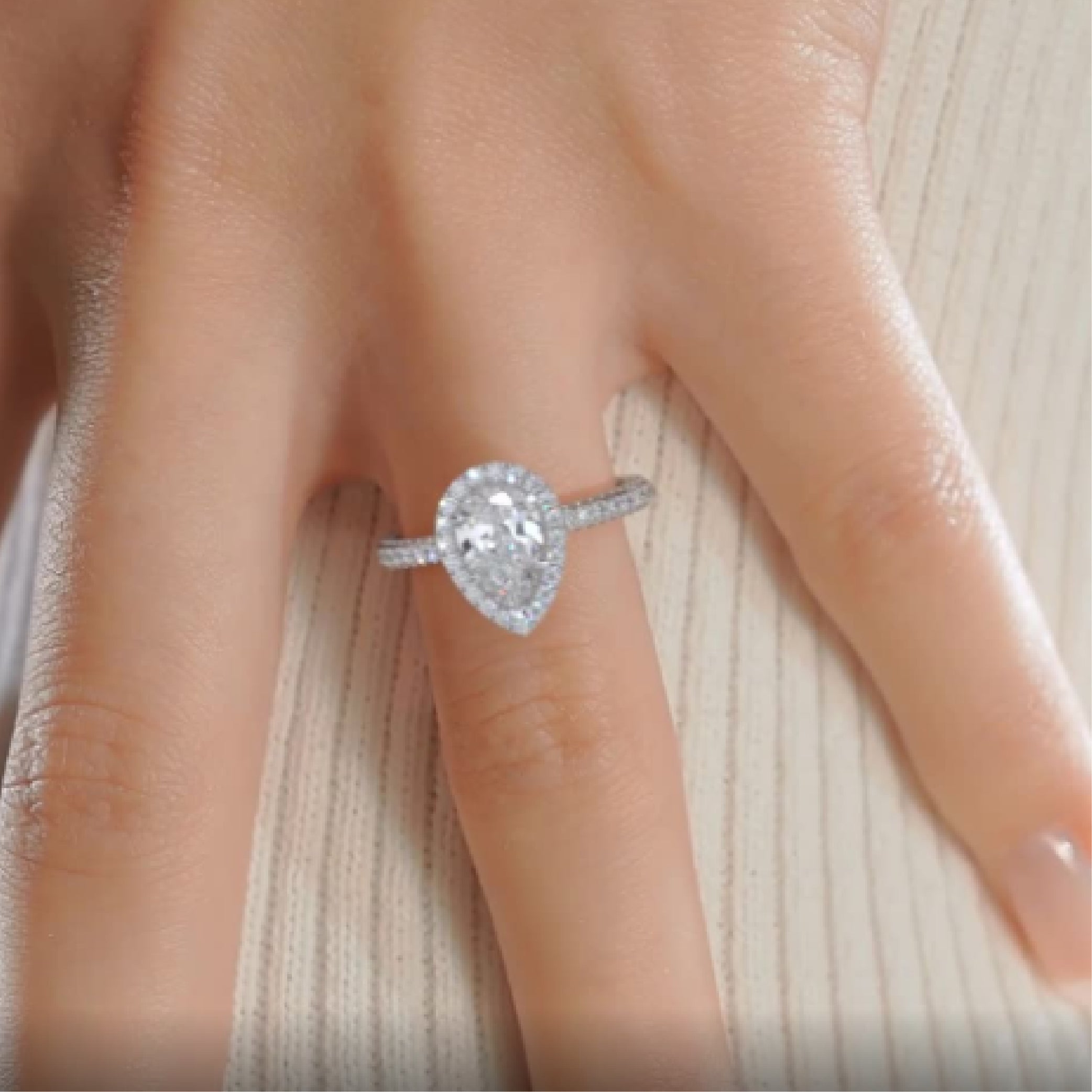 Beverly Lab Grown Diamond Ring -18K White Gold、mySite、hinf8tx79