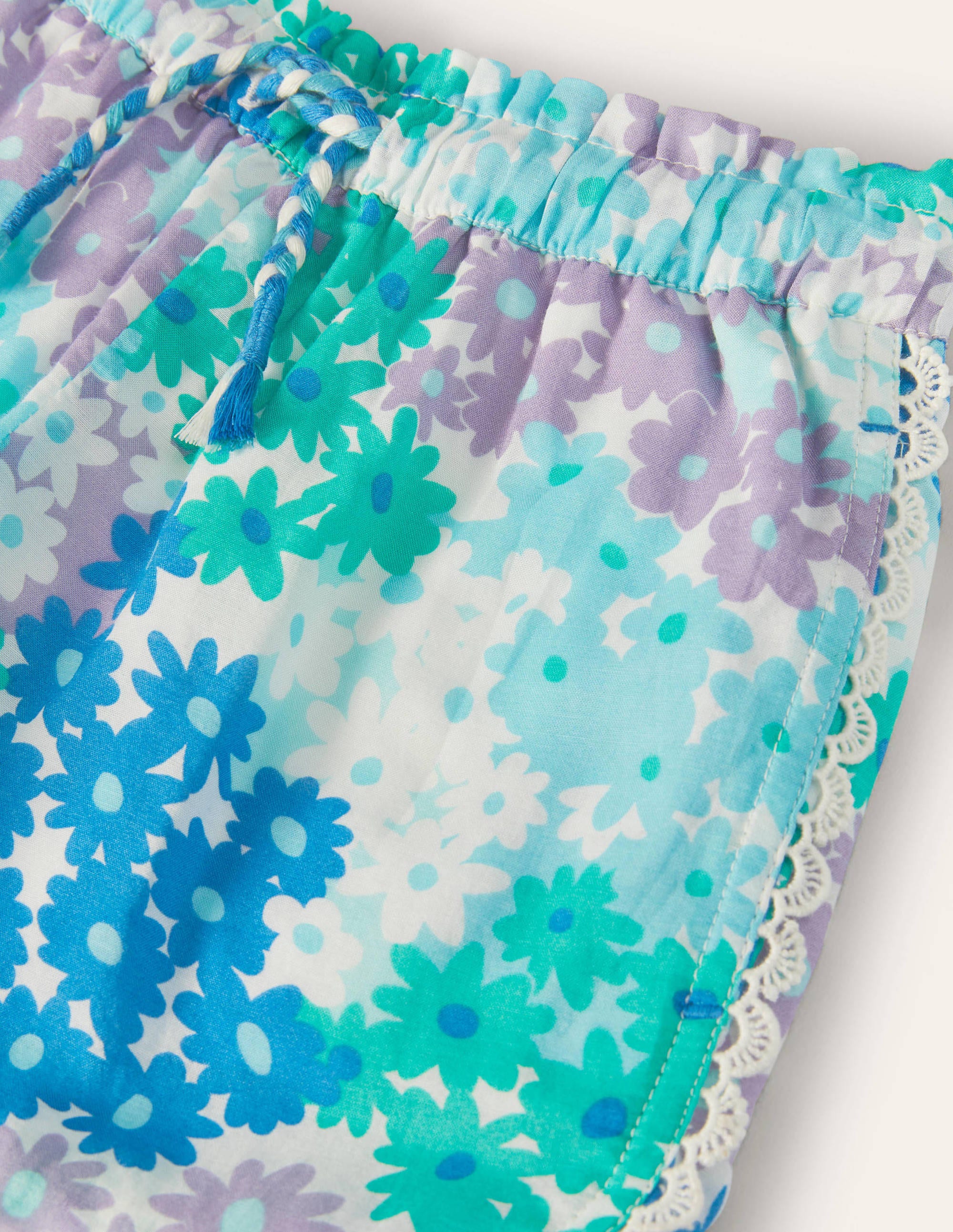  Lace Detail Shorts-Moroccan Blue Summer Daisy、mySite、ashleygrahame