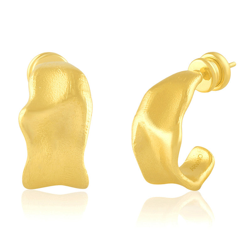 Mini Crimped Hoop Earrings | 14K Gold Plated、mySite、camillekostekn