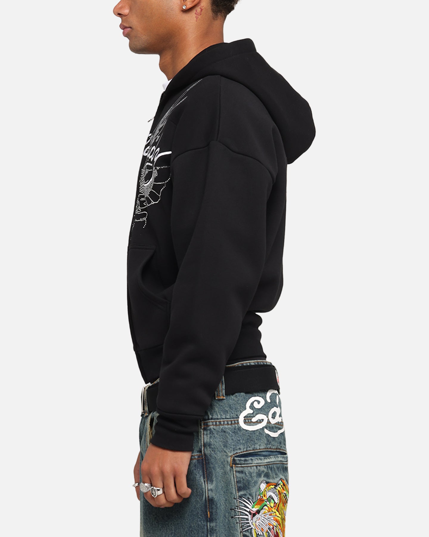Ed Hardy Eagle Rhinestone Zip Hoodie Black、mySite、zt4zffjzw