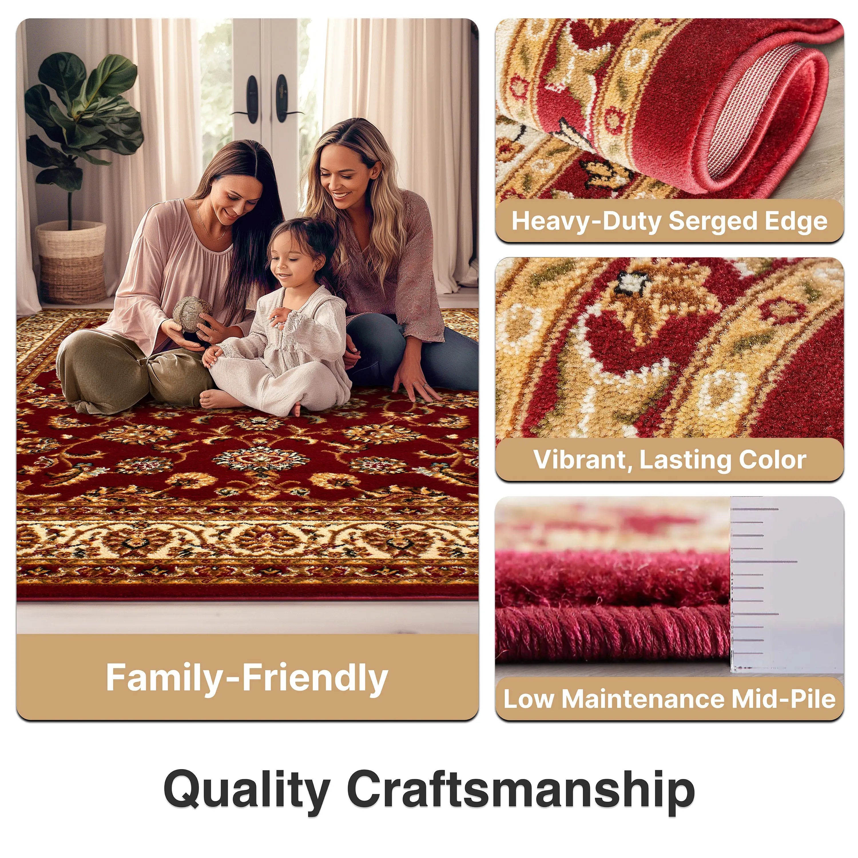 Sarouk Red Traditional Rug、mySite、gigharbornorthrealestate