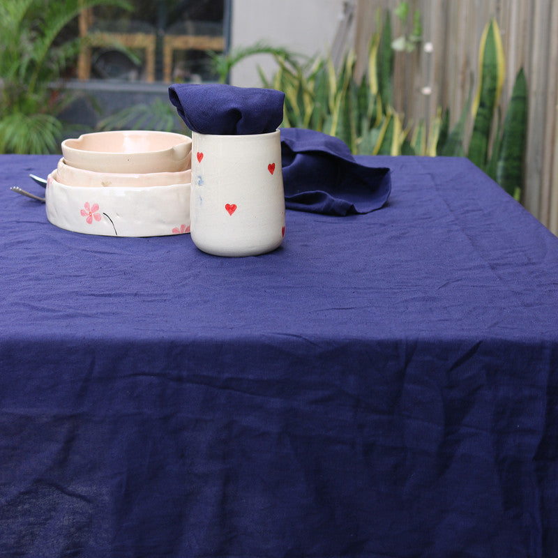 Pure Linen Table Cover | Navy Blue、mySite、camillekostekn
