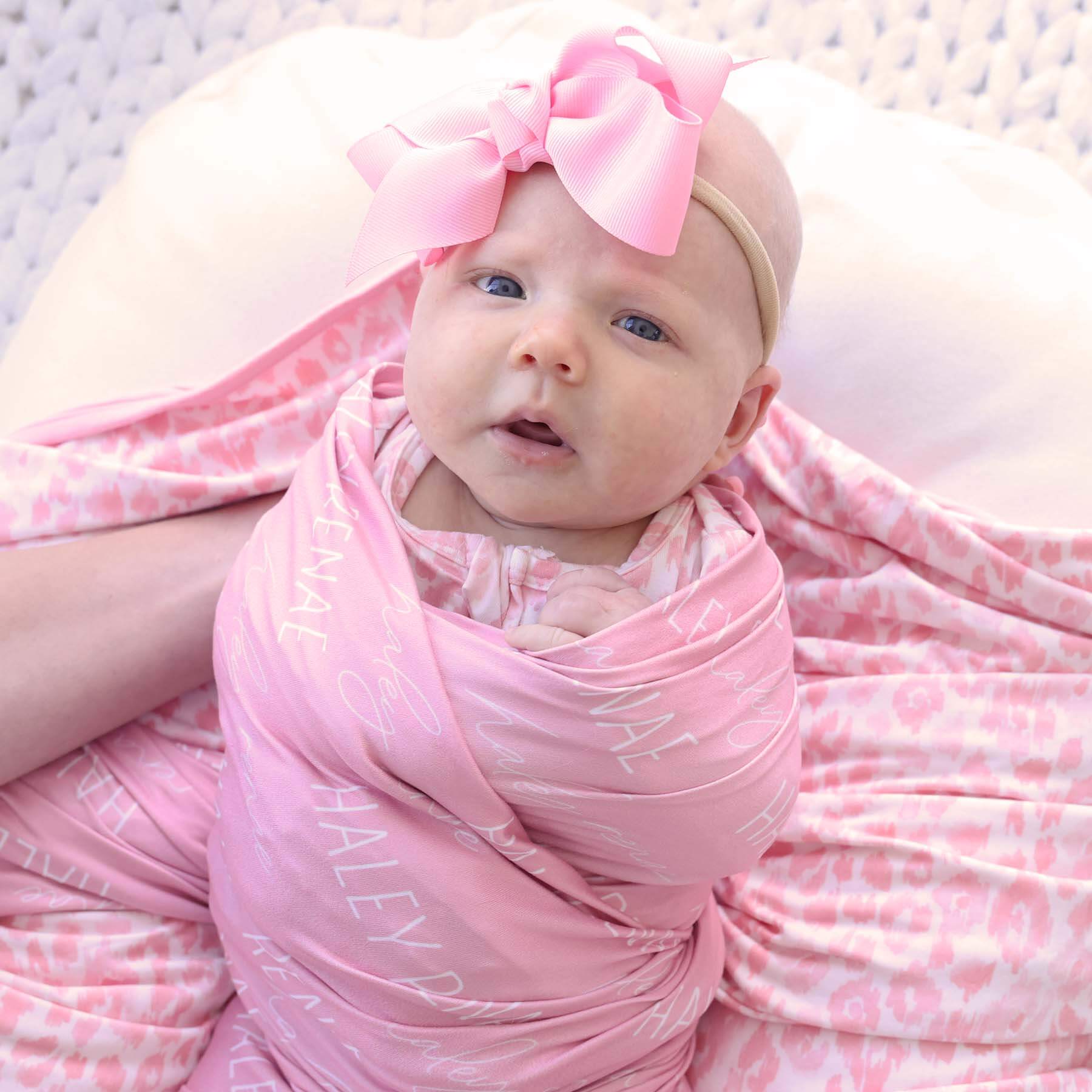  Personalized Tickle Me Pink Baby Name Swaddle Blanket - Block & Script、mySite、layawaytickets