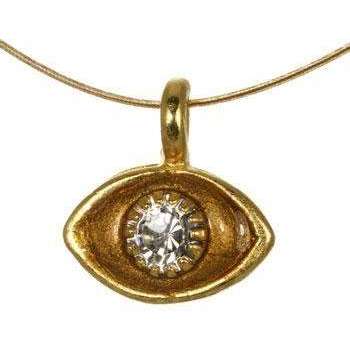 Michal Golan Crystal, Amber and Gold Evil Eye Pendant Necklace、mySite、topwebapps