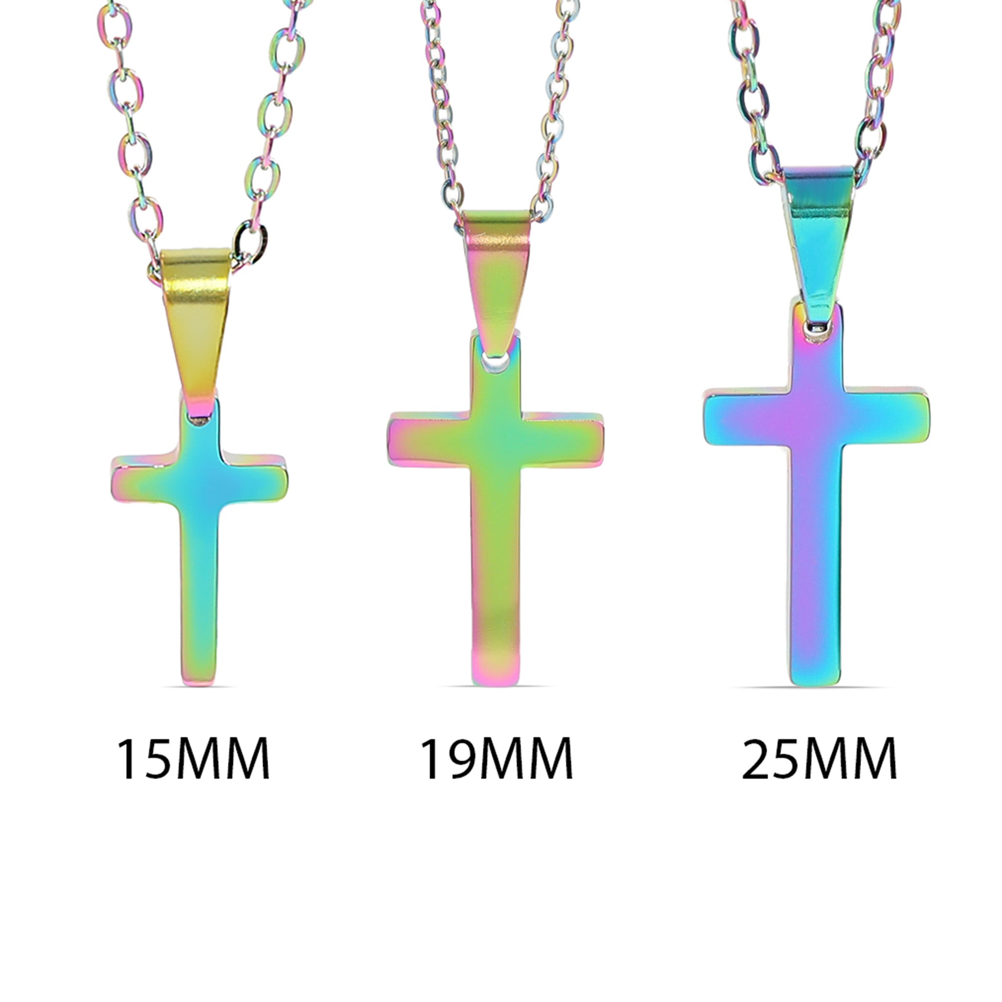18K Gold PVD Stainless Steel Engravable Blank Cross Pendant Necklace / SBB0286、mySite、dreamappss