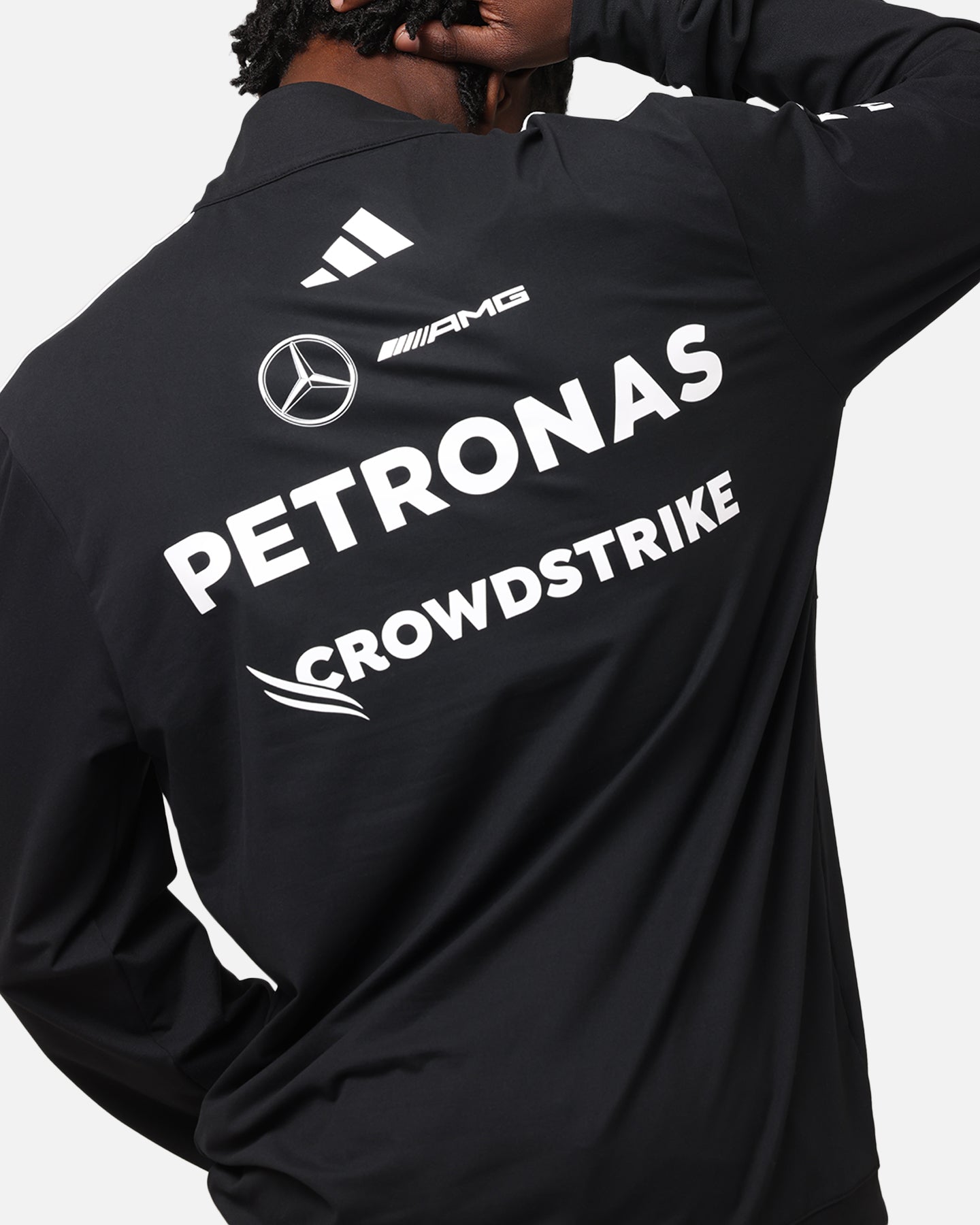 adidas x Mercedes-AMG PETRONAS Formula One F1 2025 Team Quarter Zip Jacket Black/White、mySite、zt4zffjzw