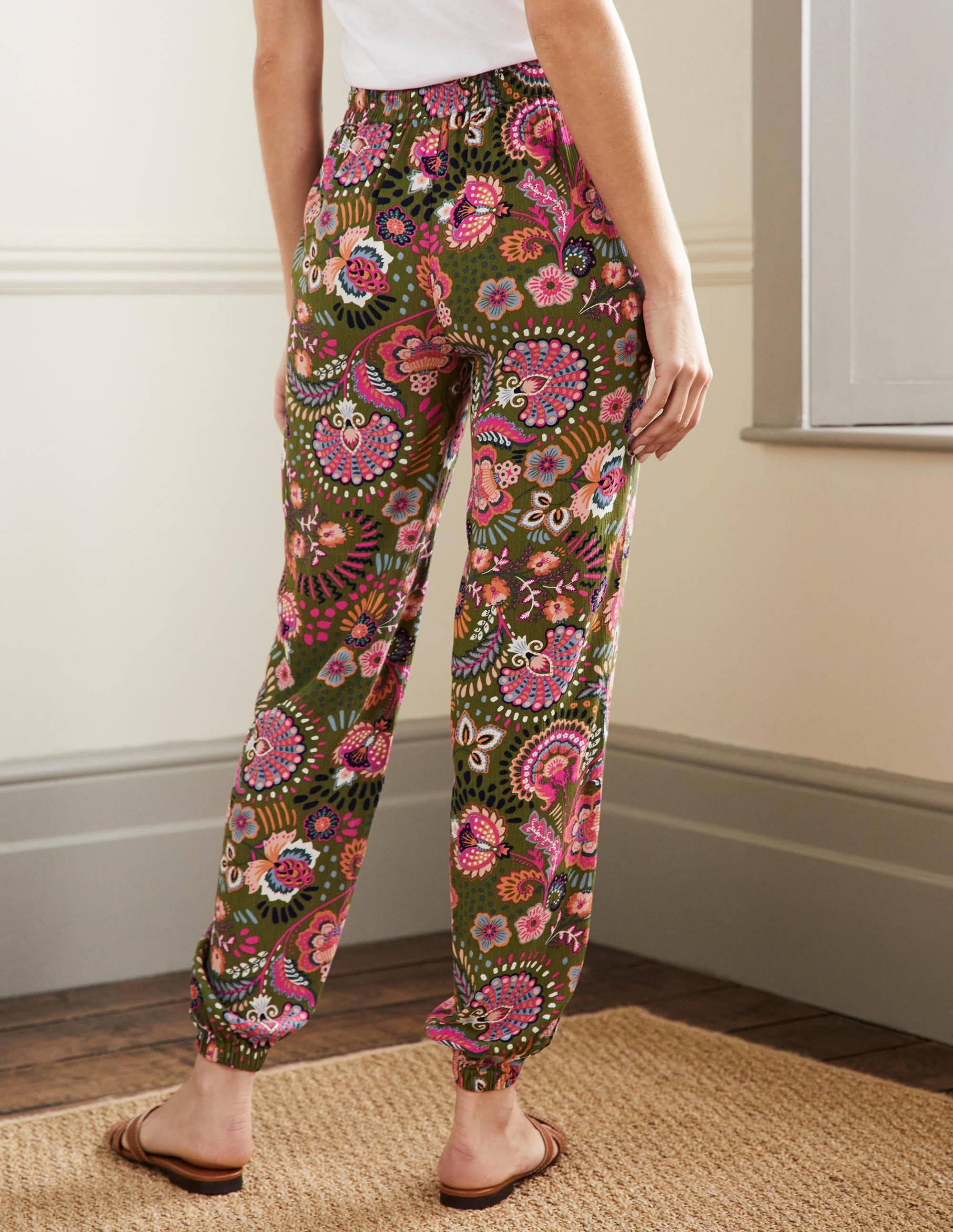  Crinkle Tapered Trousers-Pea, Decorative Meadow、mySite、ashleygrahame