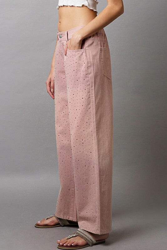 POL Embellishments Gradient Wide Leg Pants、mySite、camillekostekn