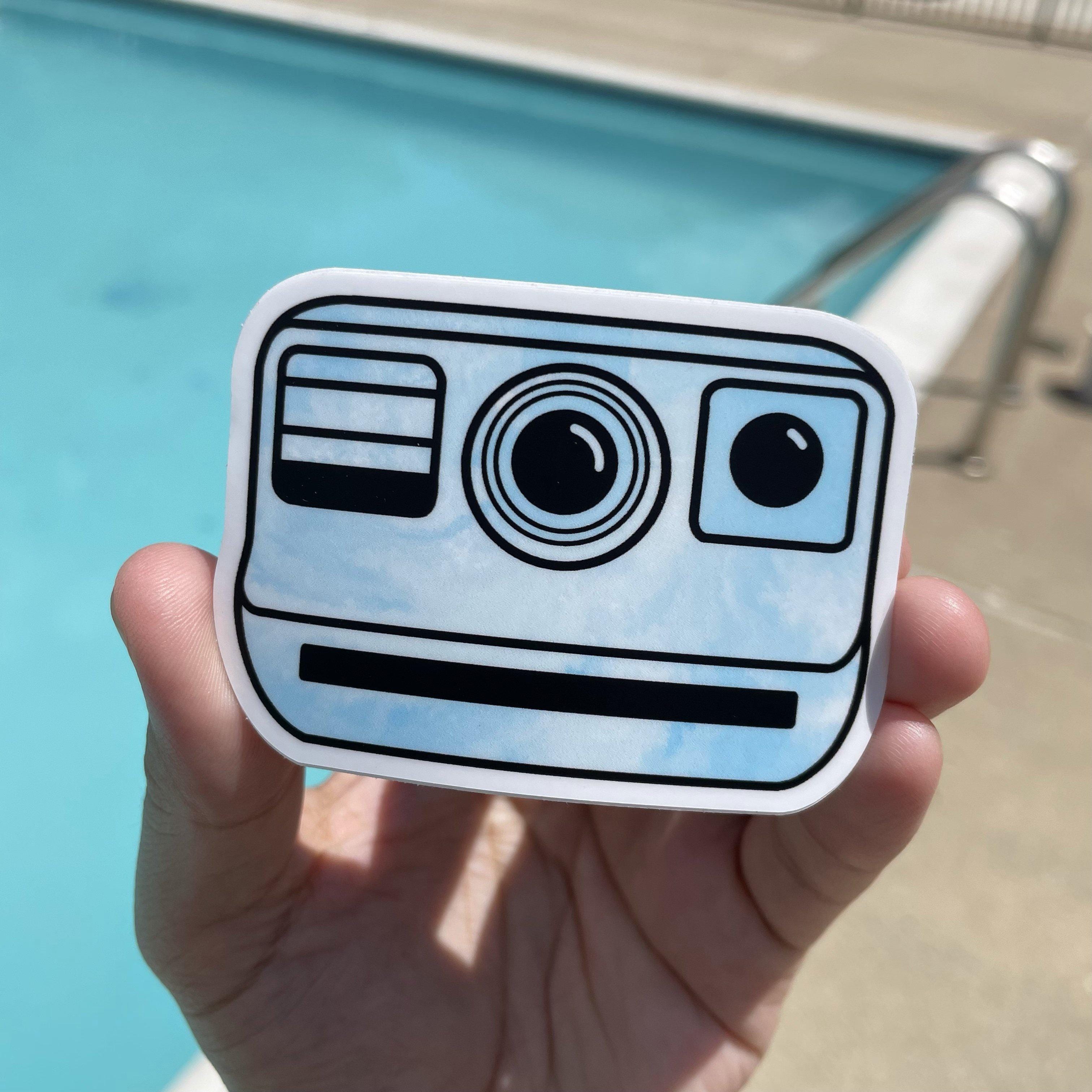  Blue Tie Dye Vintage Camera Aesthetic Sticker、mySite、elrpsem3k