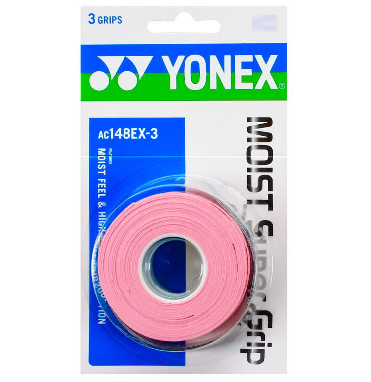 Yonex Moist Super Grip Overgrip 3 Pack (Pink)