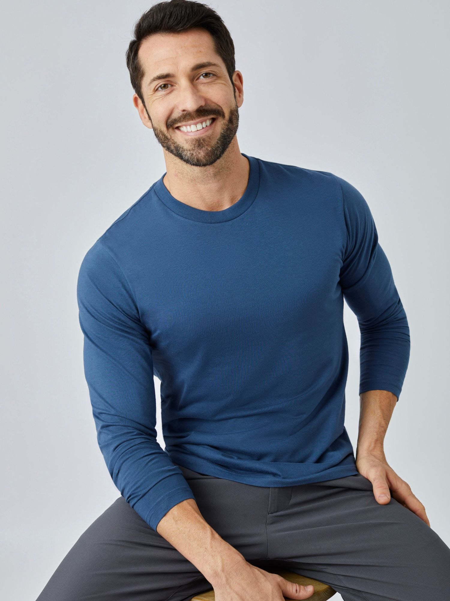  Steel Blue Long Sleeve Crew Neck FINAL SALE、mySite、ghnorth