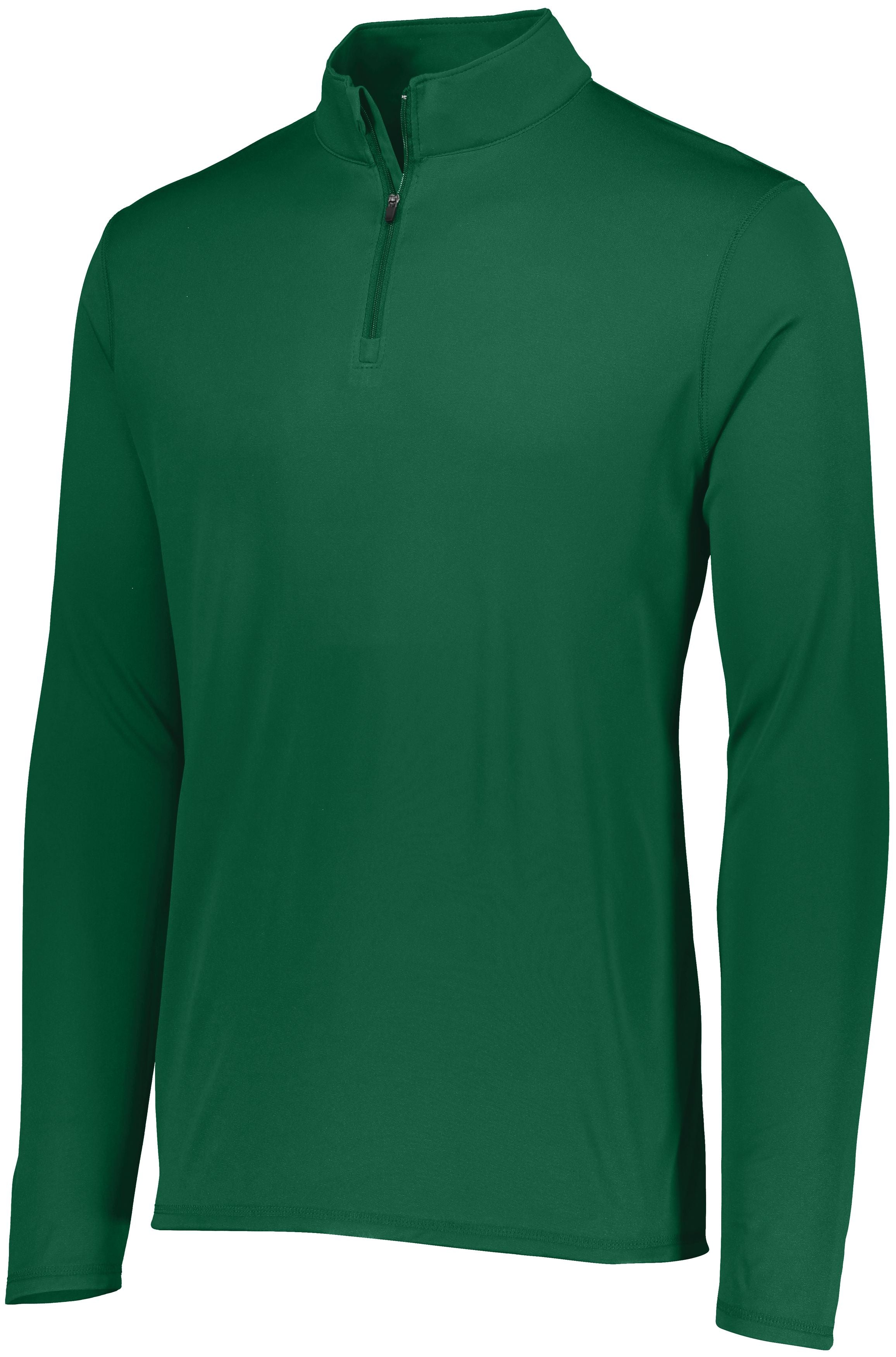 Augusta Attain Wicking 1/4 Zip Pullover- Dark Green、mySite、noshort