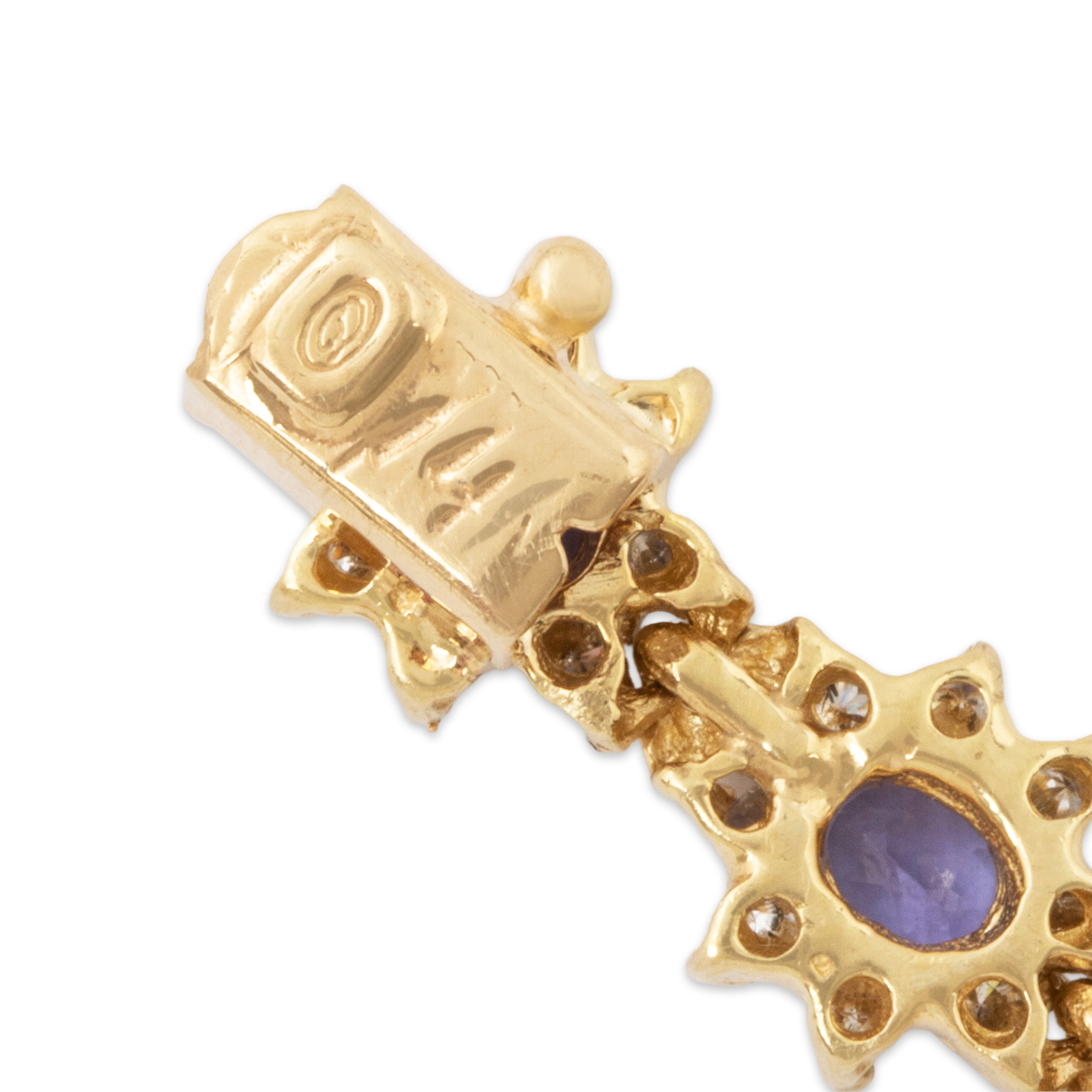 Vintage 14k Yellow Gold 3.57cttw Tanzanite 2.47cttw Diamond Bracelet 6.75、mySite、hinf8tx79