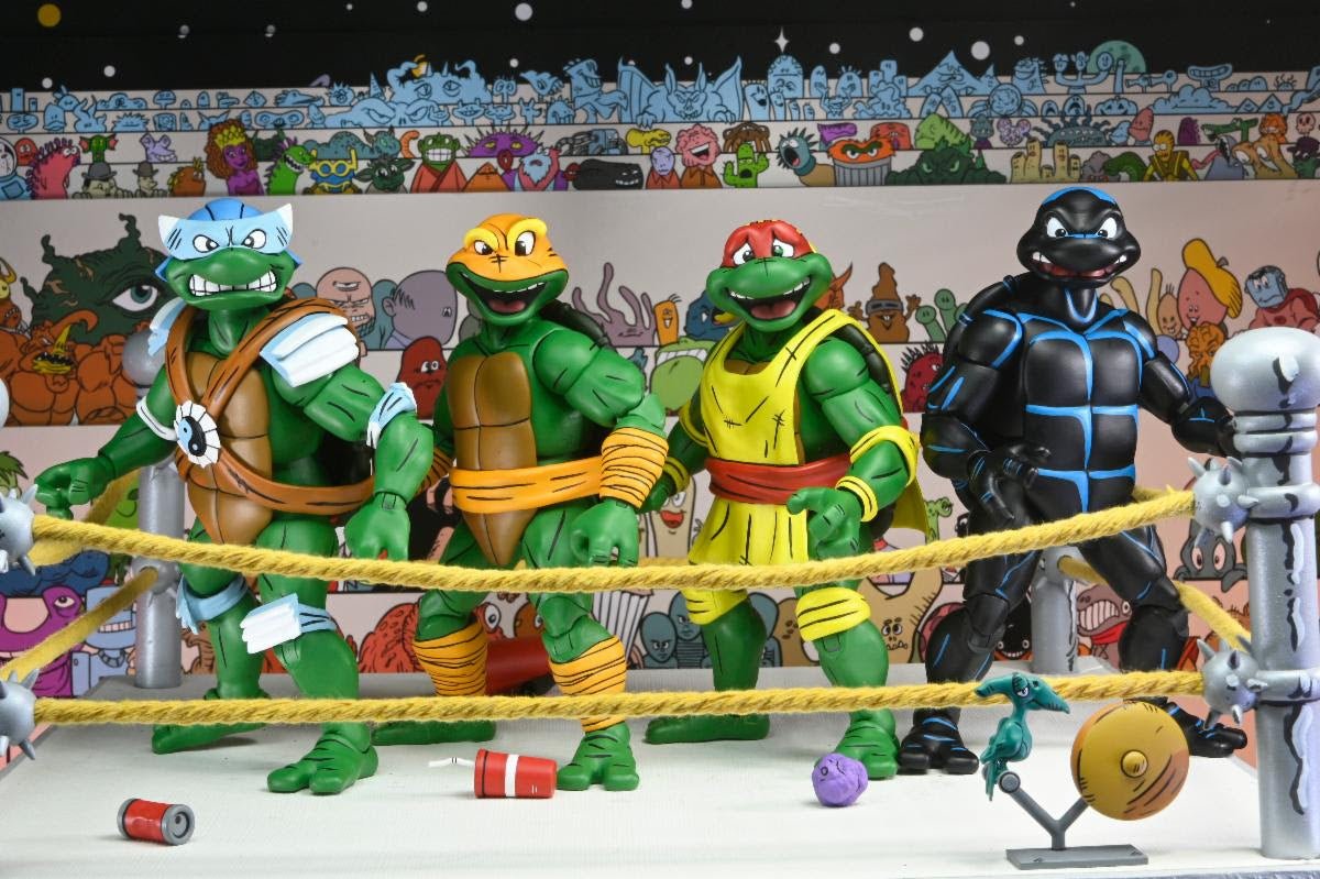 NECA Teenage Mutant Ninja Turtles Stump Wrestling Turtle 4-Pack (Archie Comics)、mySite、hgirdovlk