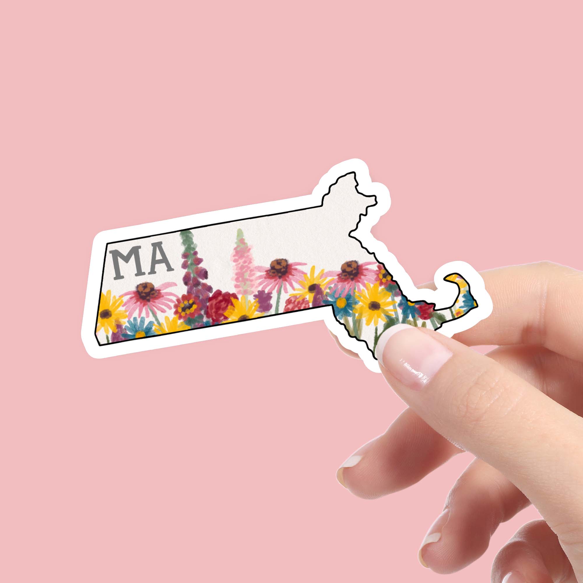  Massachusetts Painterly Pattern Sticker、mySite、ghnorth