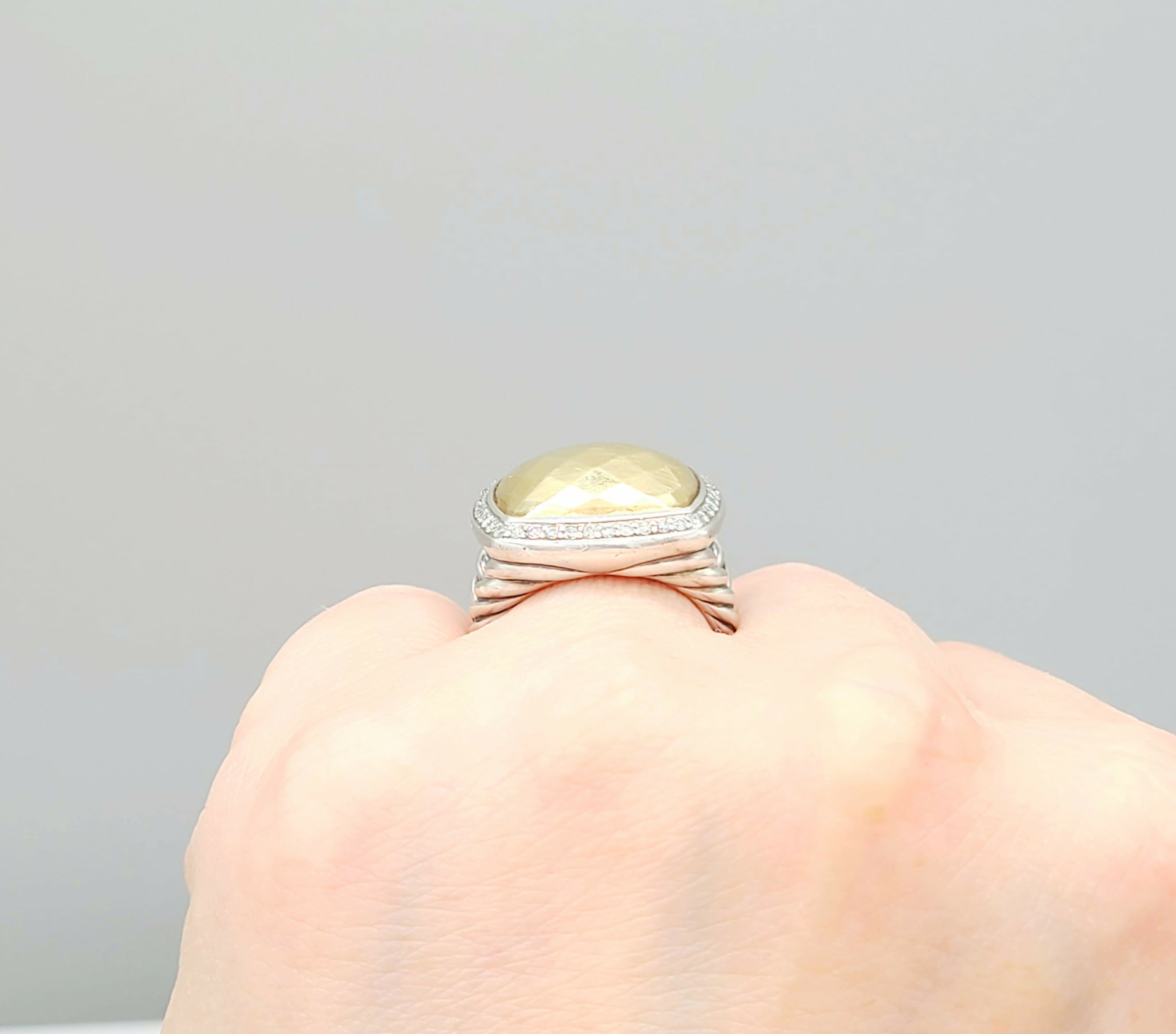 David Yurman Albion Gold Dome Diamond Ring 17mm、mySite、hinf8tx79