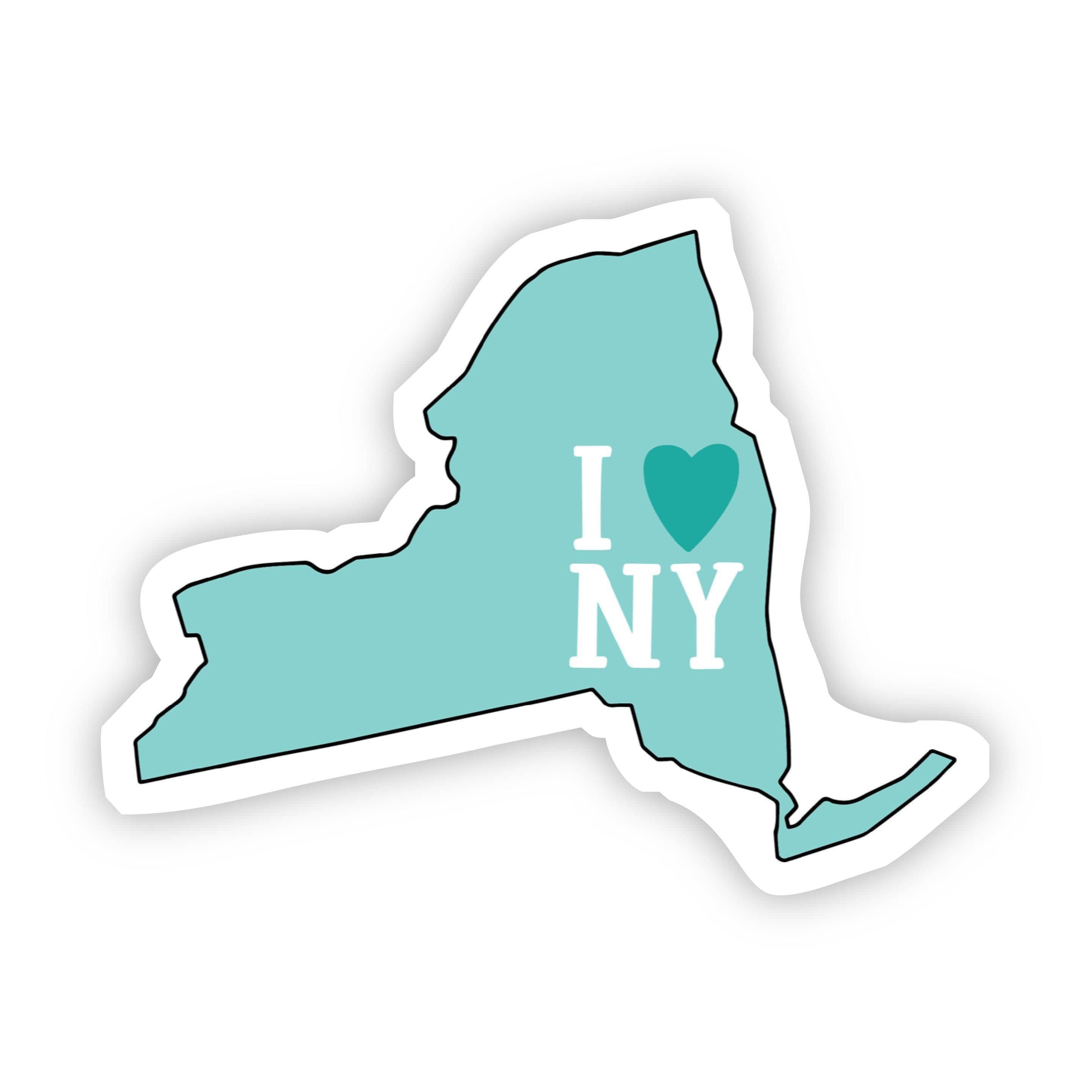  I Love New York Teal Sticker、mySite、elrpsem3k