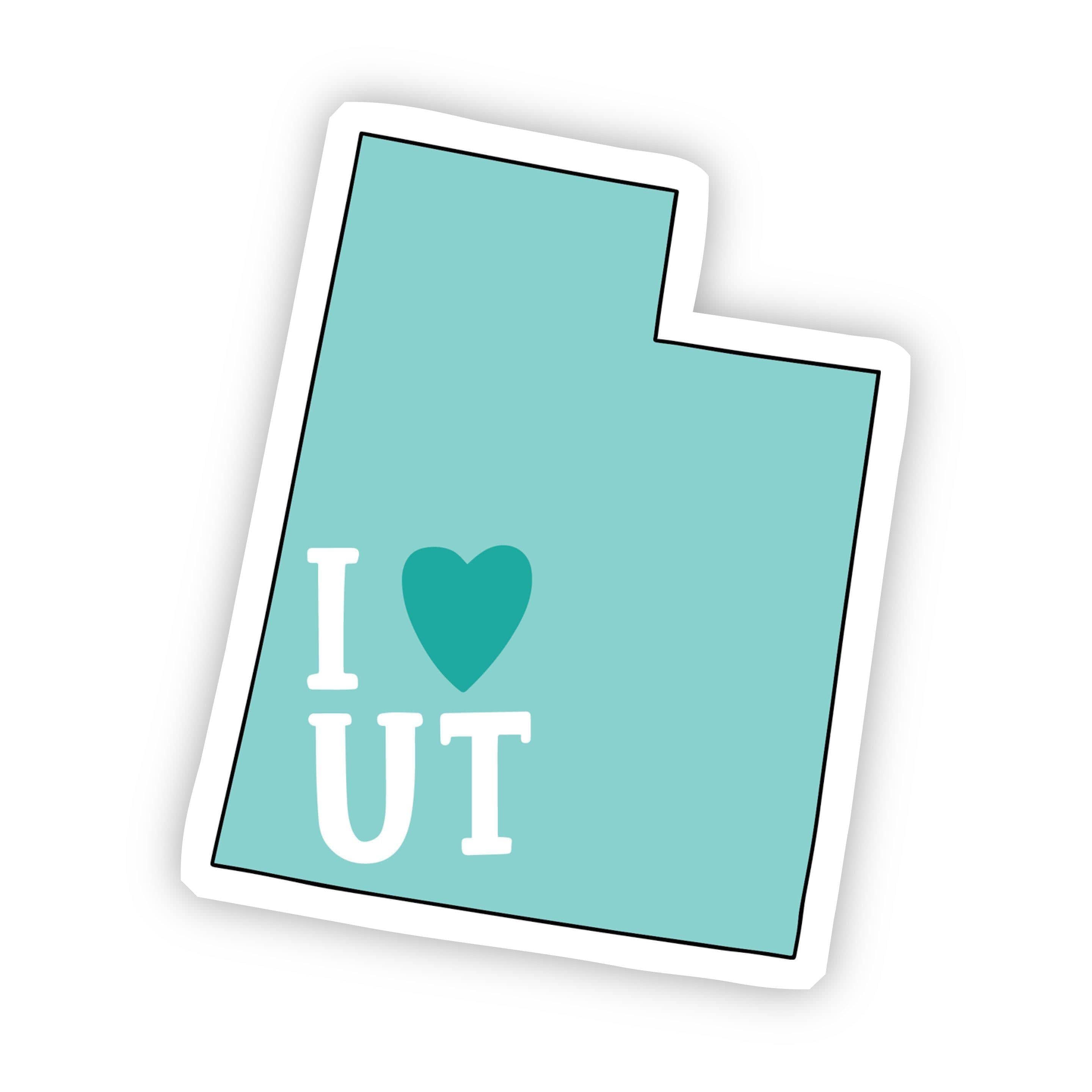  I Love Utah Teal Sticker、mySite、elrpsem3k