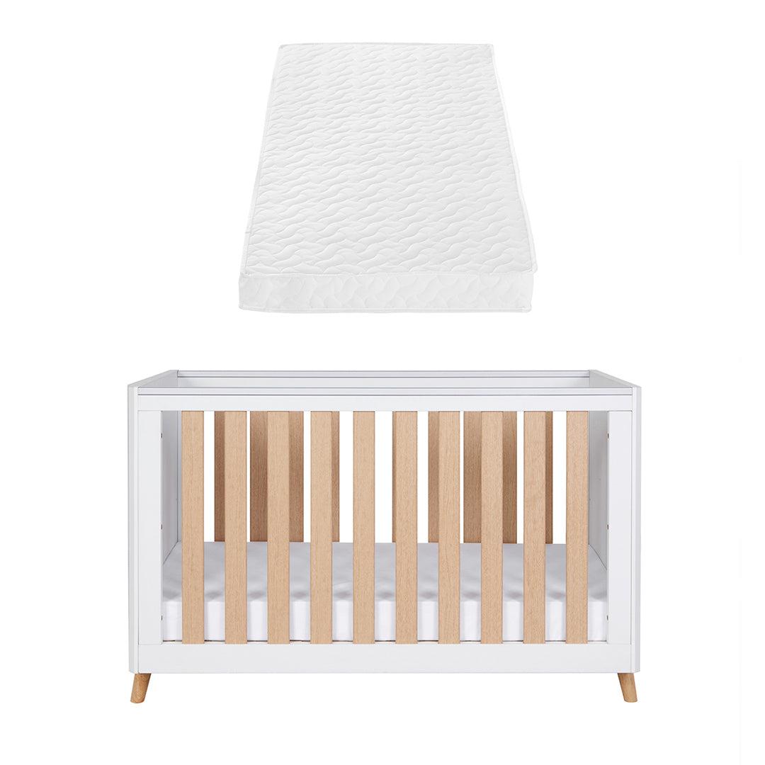  Tutti Bambini Fika Mini Cot Bed - White/Light Oak、mySite、merchandisen