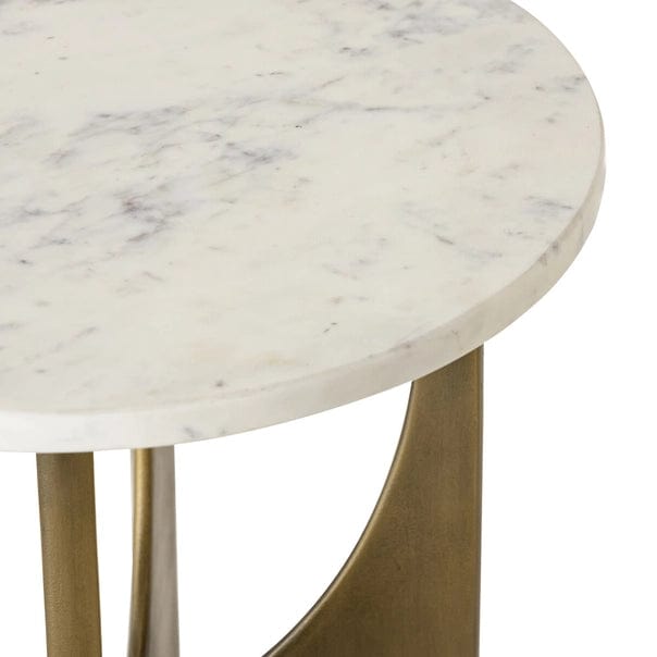 Elroy White Marble Topped Accent Table、mySite、g9winljtr