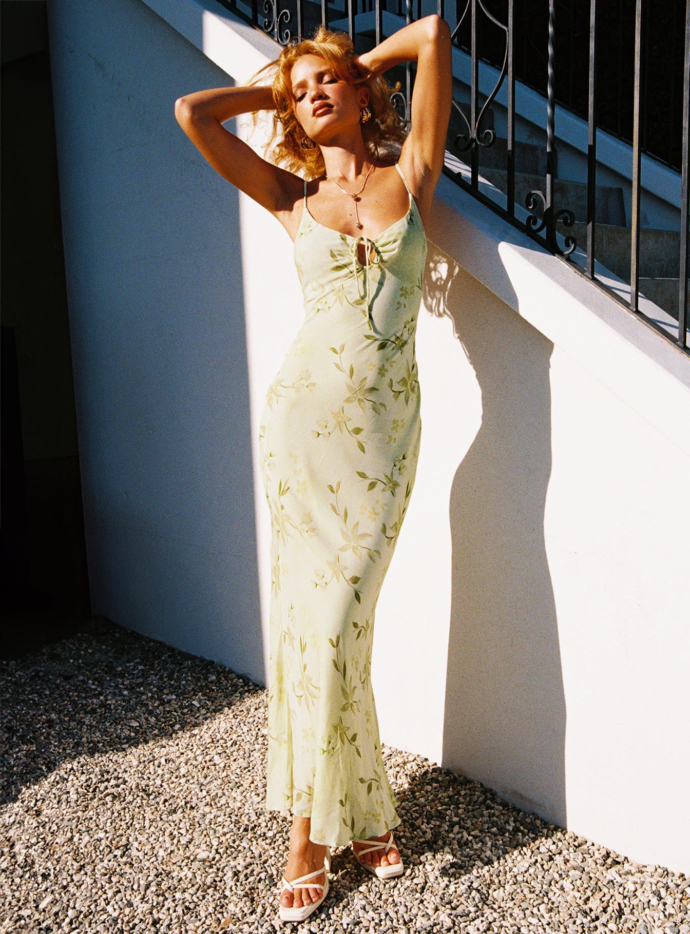 Lauraline Maxi Dress Green / Floral、mySite、solidvoid