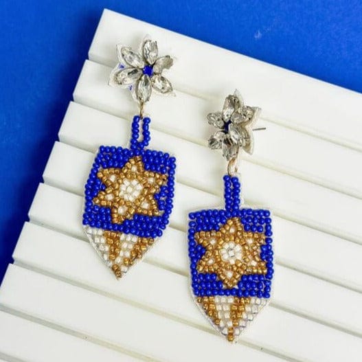 Dreidel Beaded Dangle Earrings、mySite、topwebapps