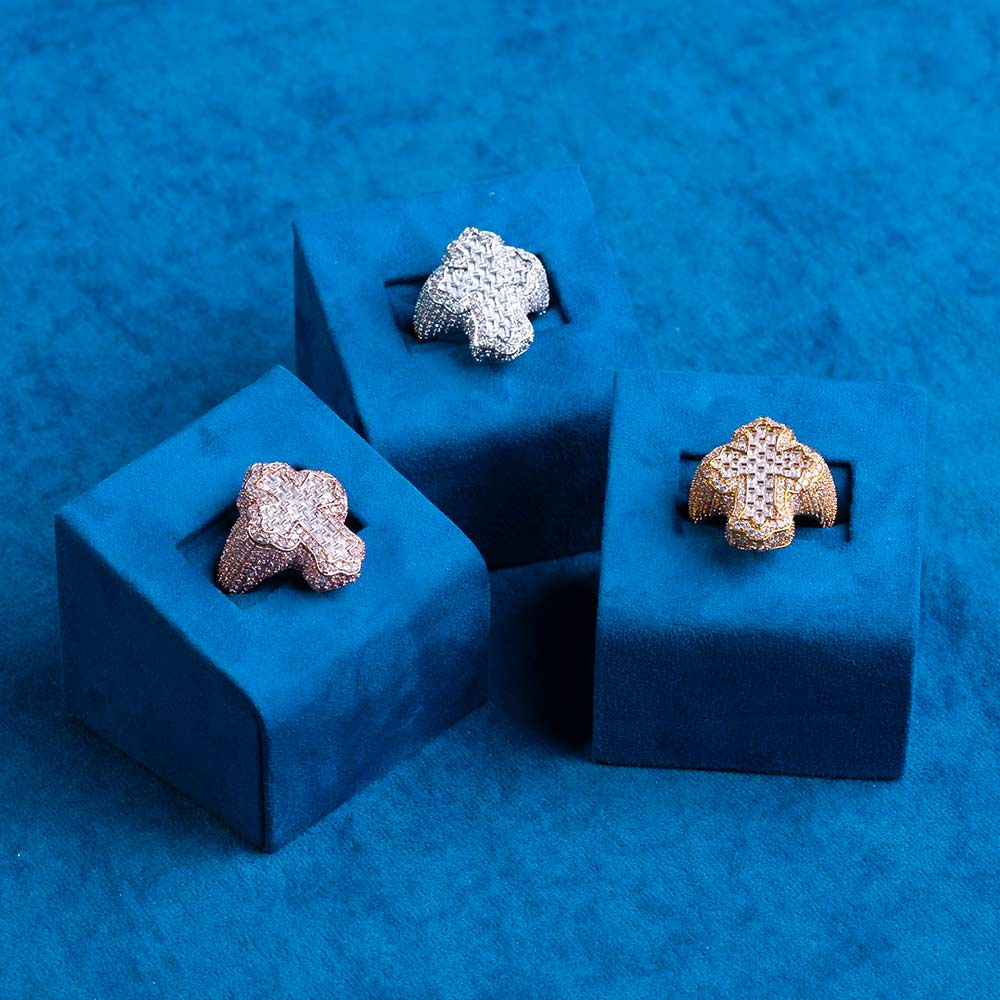 Moissanite Fleur Cross Ring 14K Gold、mySite、hinf8tx79