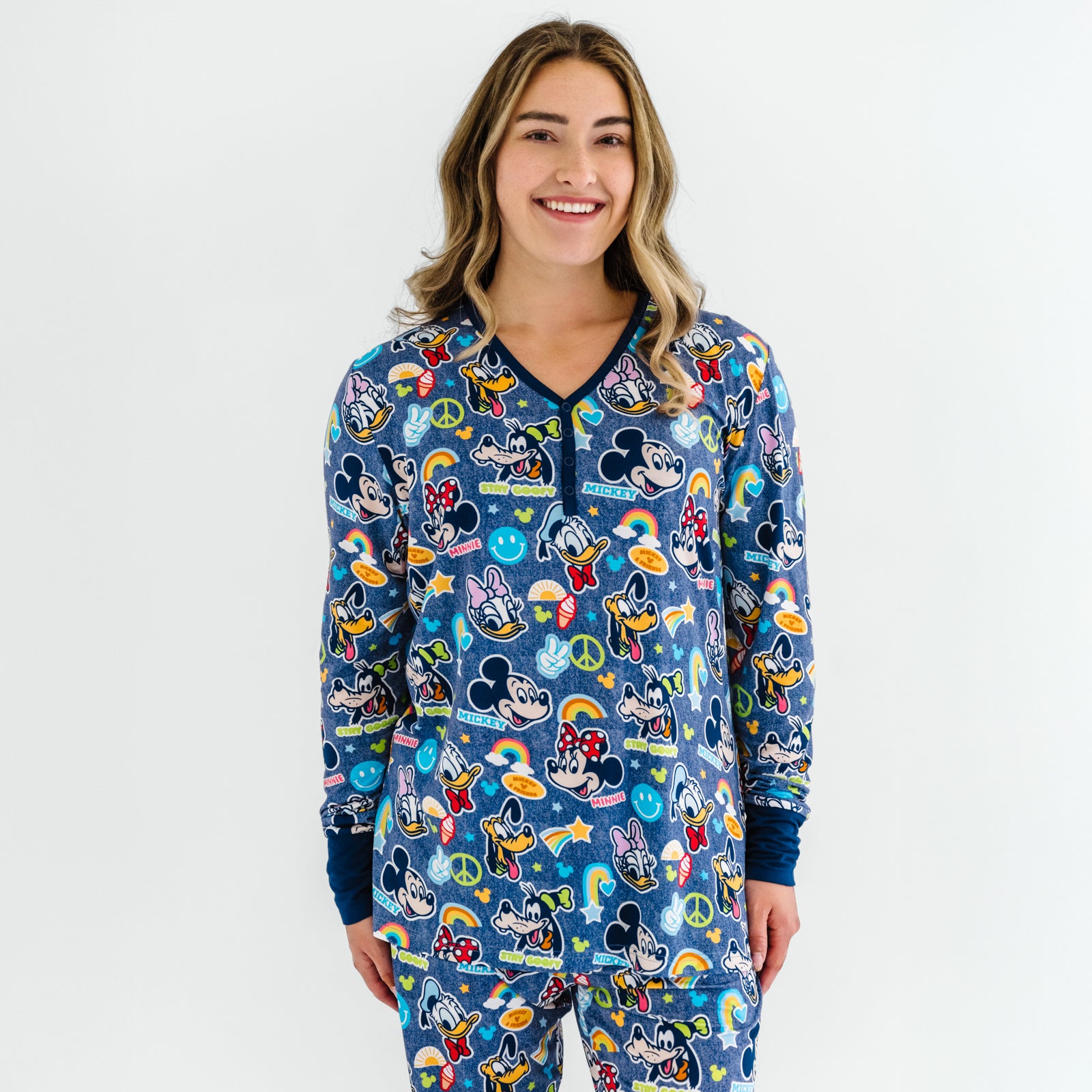  Navy Disney Mickey's Clubhouse Women's Long Sleeve Pajama Top、mySite、layawaytickets