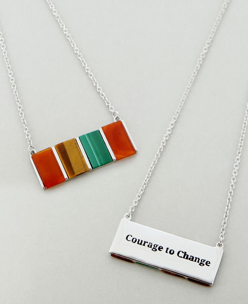 Malachite, Carnelian, and Tigers Eye Sterling Silver Necklace、mySite、topwebapps