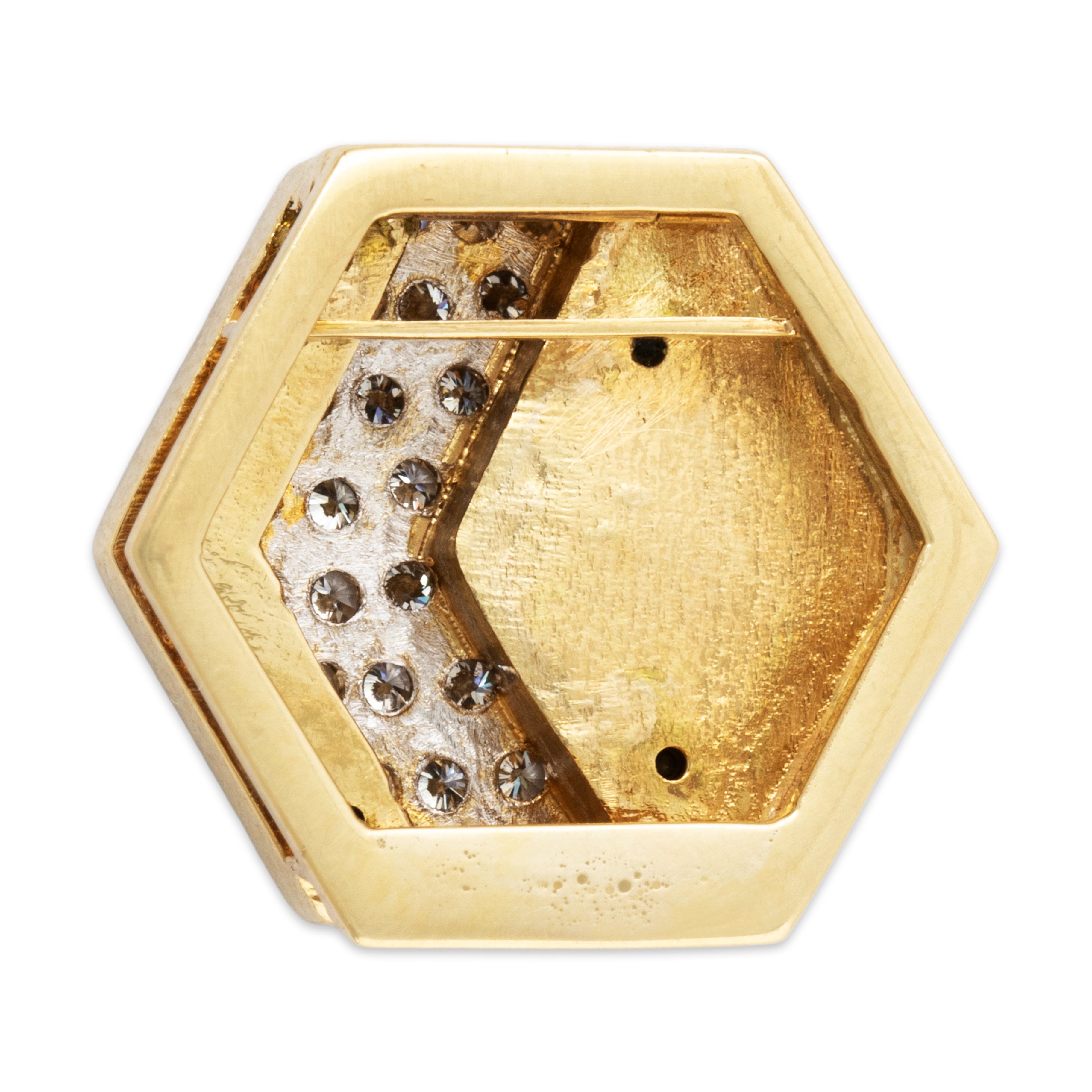 Vintage 14k Yellow Gold Onyx .336cttw Diamond Chic Chevron Enhancer Pendant、mySite、hinf8tx79