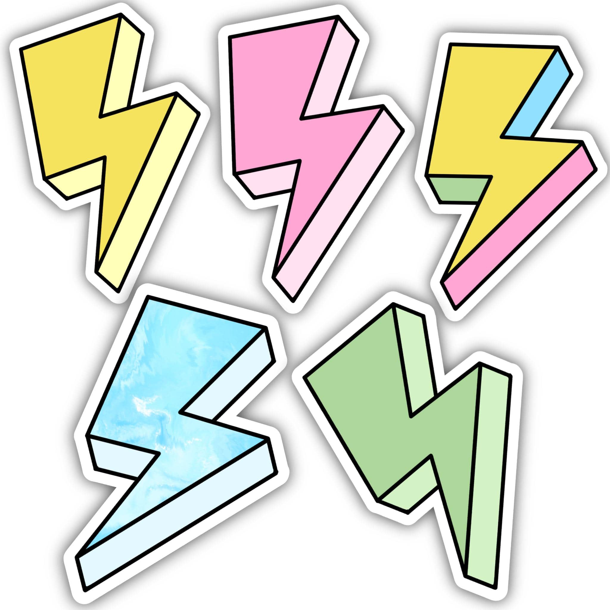  Lightning Bolt Aesthetic Sticker 5 Pack、mySite、elrpsem3k