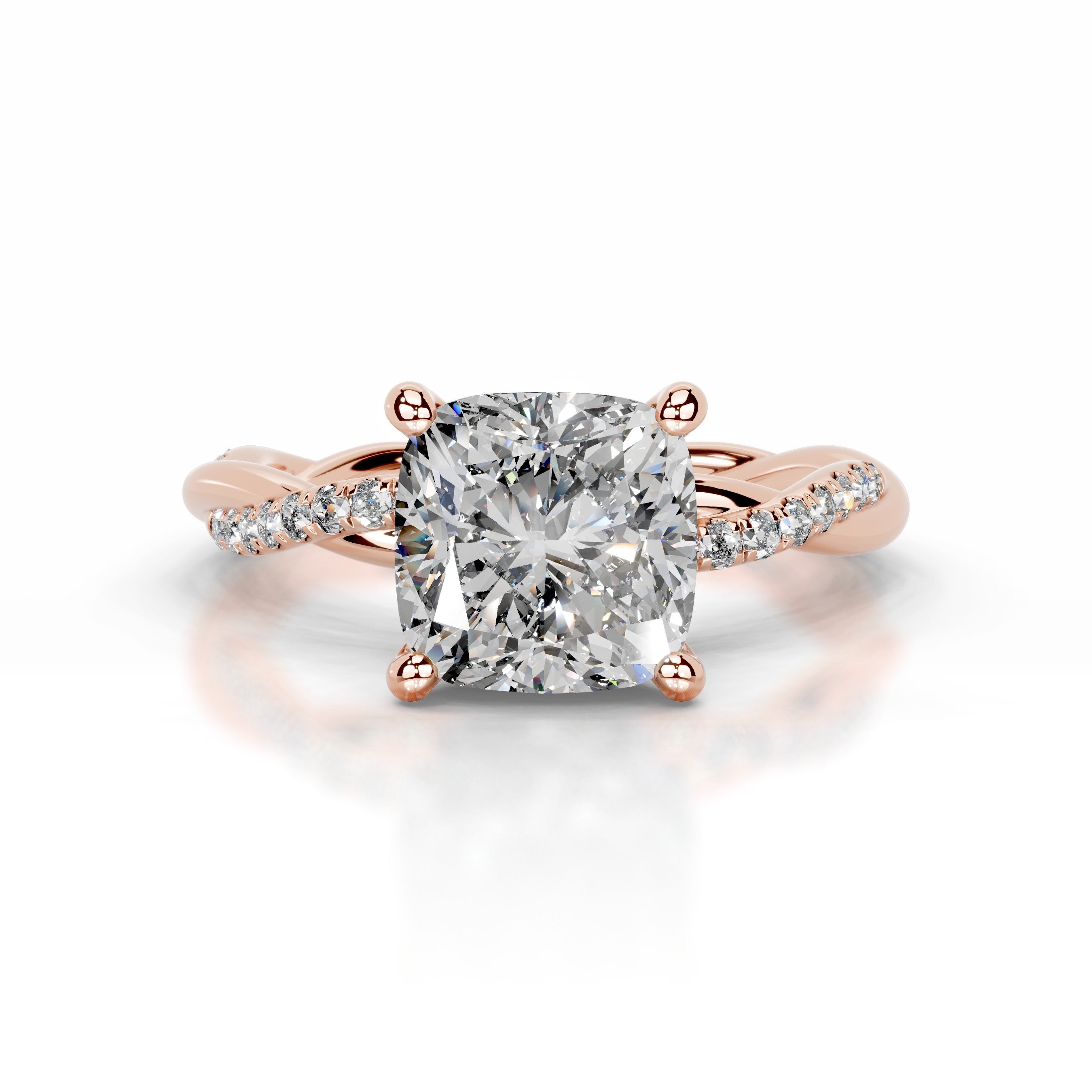Crystal Diamond Engagement Ring - 14K Rose Gold、mySite、hinf8tx79