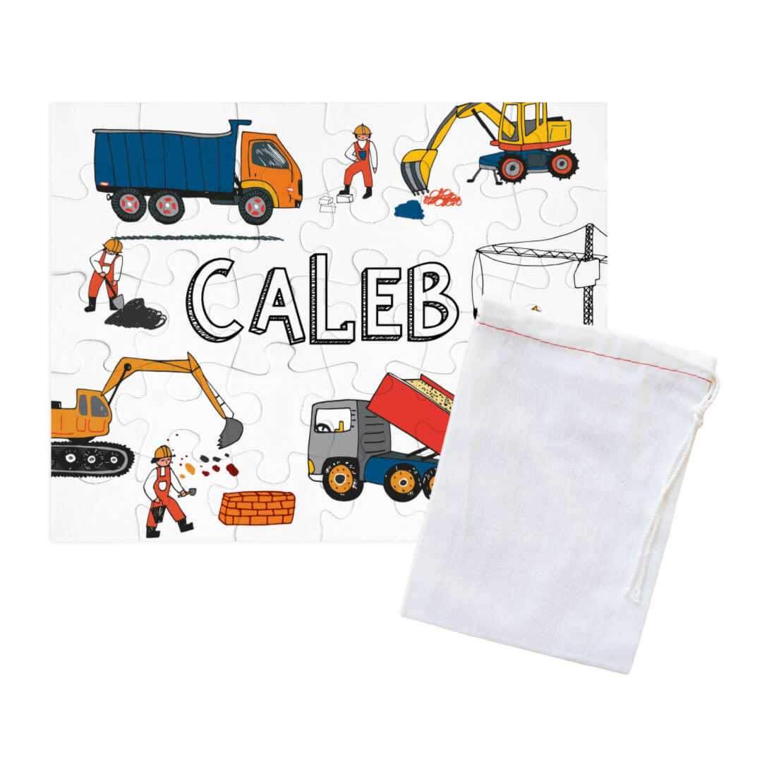  Kids Personalized 30 Piece Puzzle | Construction Trucks、mySite、layawaytickets
