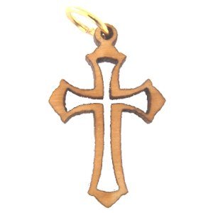 Fleur-de-lis Cross Olive wood Laser (8cm or 3.15 long )、mySite、topwebapps