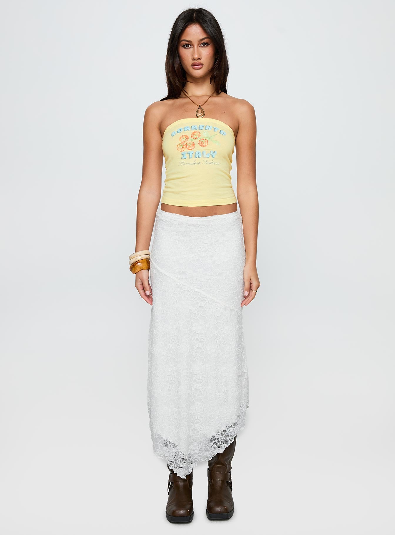 Sorrento Italy Strapless Top Yellow、mySite、solidvoid