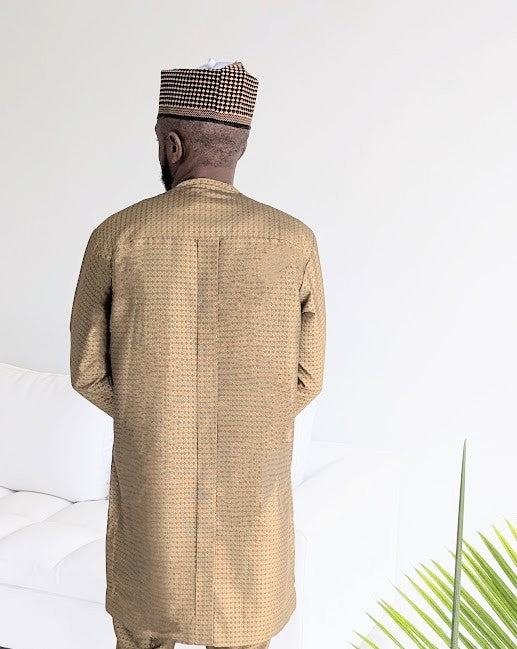 Dupsie's Jalingo Gold Dashiki Senator Ensemble Top and pants set DPASAG49、mySite、solidvoid