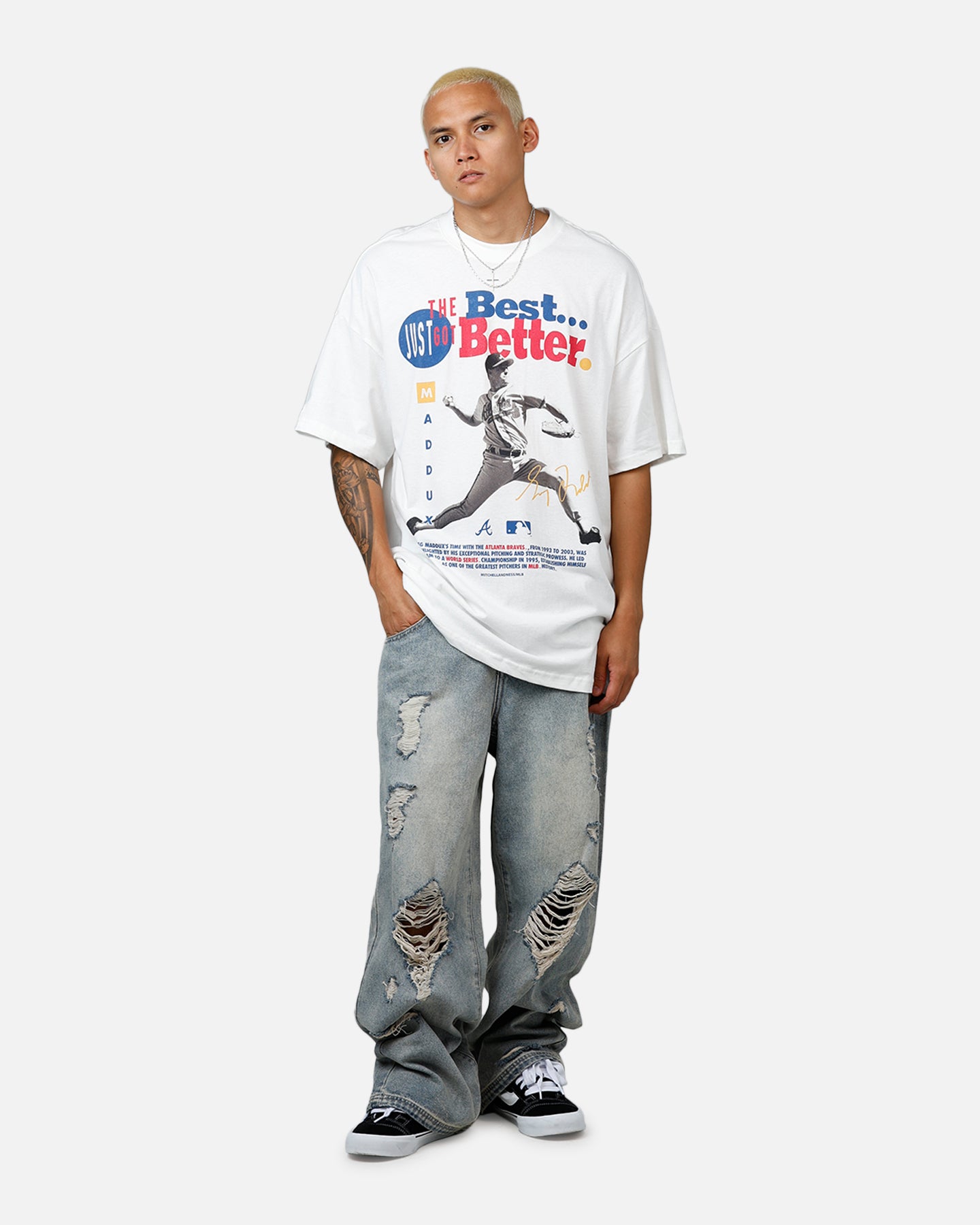 Mitchell & Ness Atlanta Braves Gregory Mad Dog Maddux Got Better T-Shirt Vintage White、mySite、zt4zffjzw